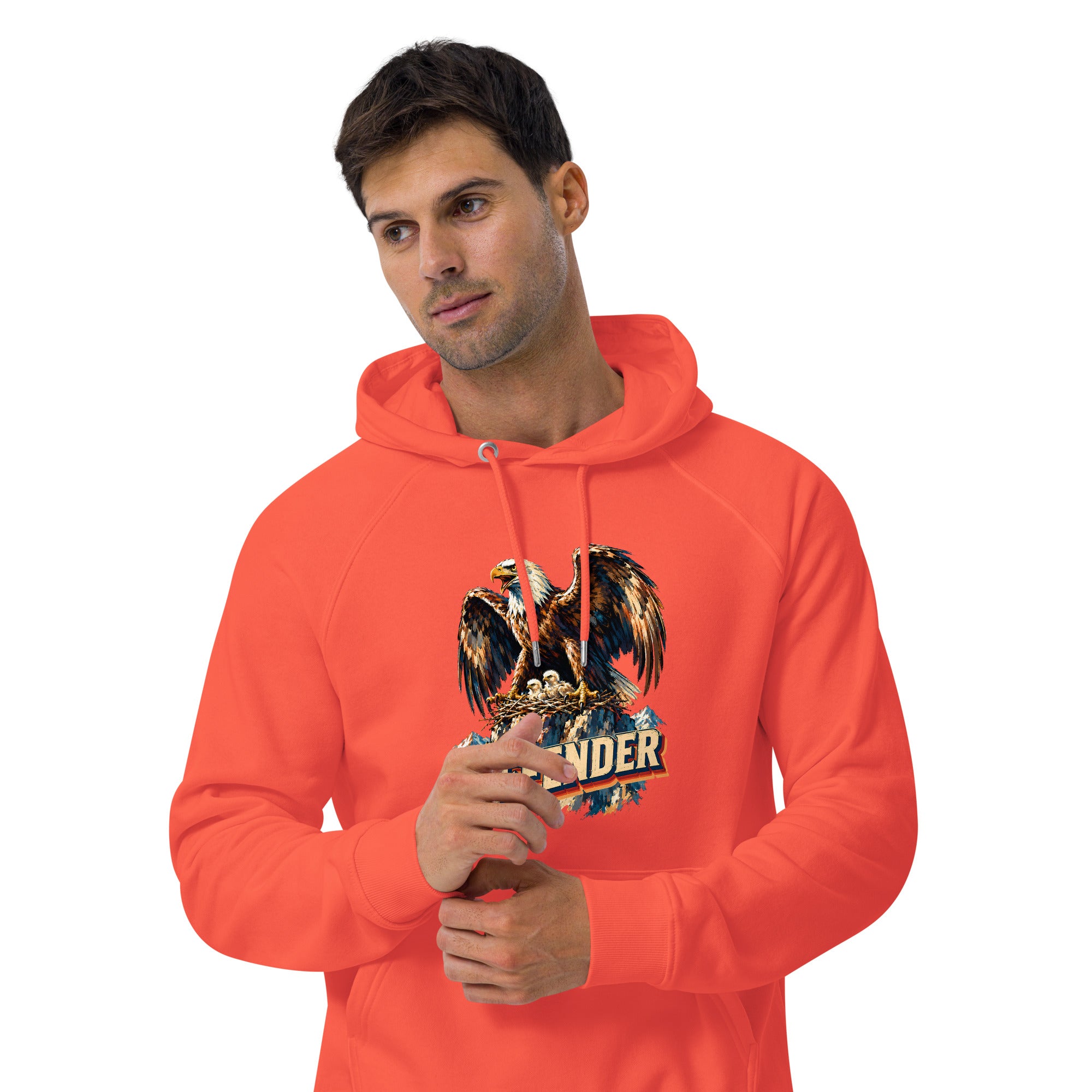 Eagle Lovers Defender Nest Vintage Eco Raglan Hoodie Unisex by printfluence.net