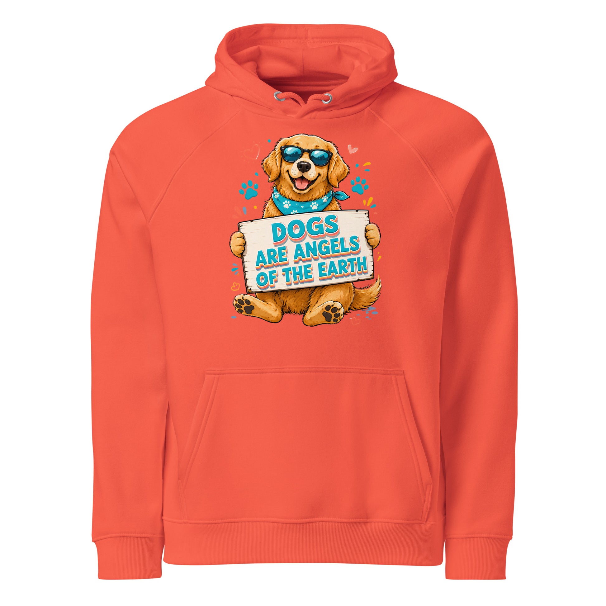 Elite Dogs Are Angels - Premium Luxury Golden Retriever Dog Lovers Eco Raglan Hoodie by printfluence.net