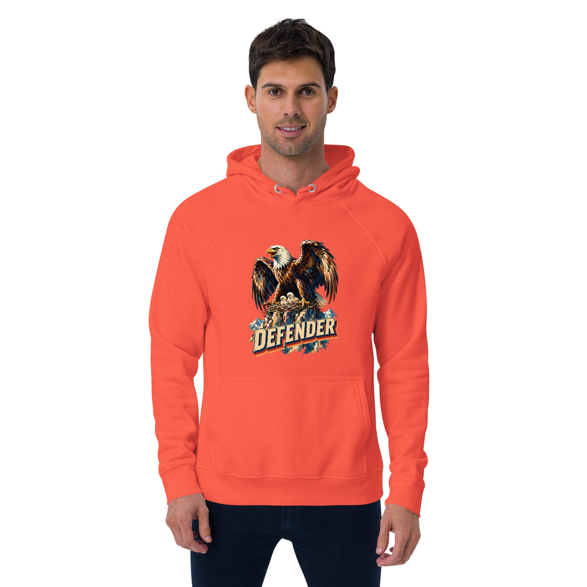 Eagle Lovers Defender Nest Vintage Eco Raglan Hoodie Unisex by printfluence.net