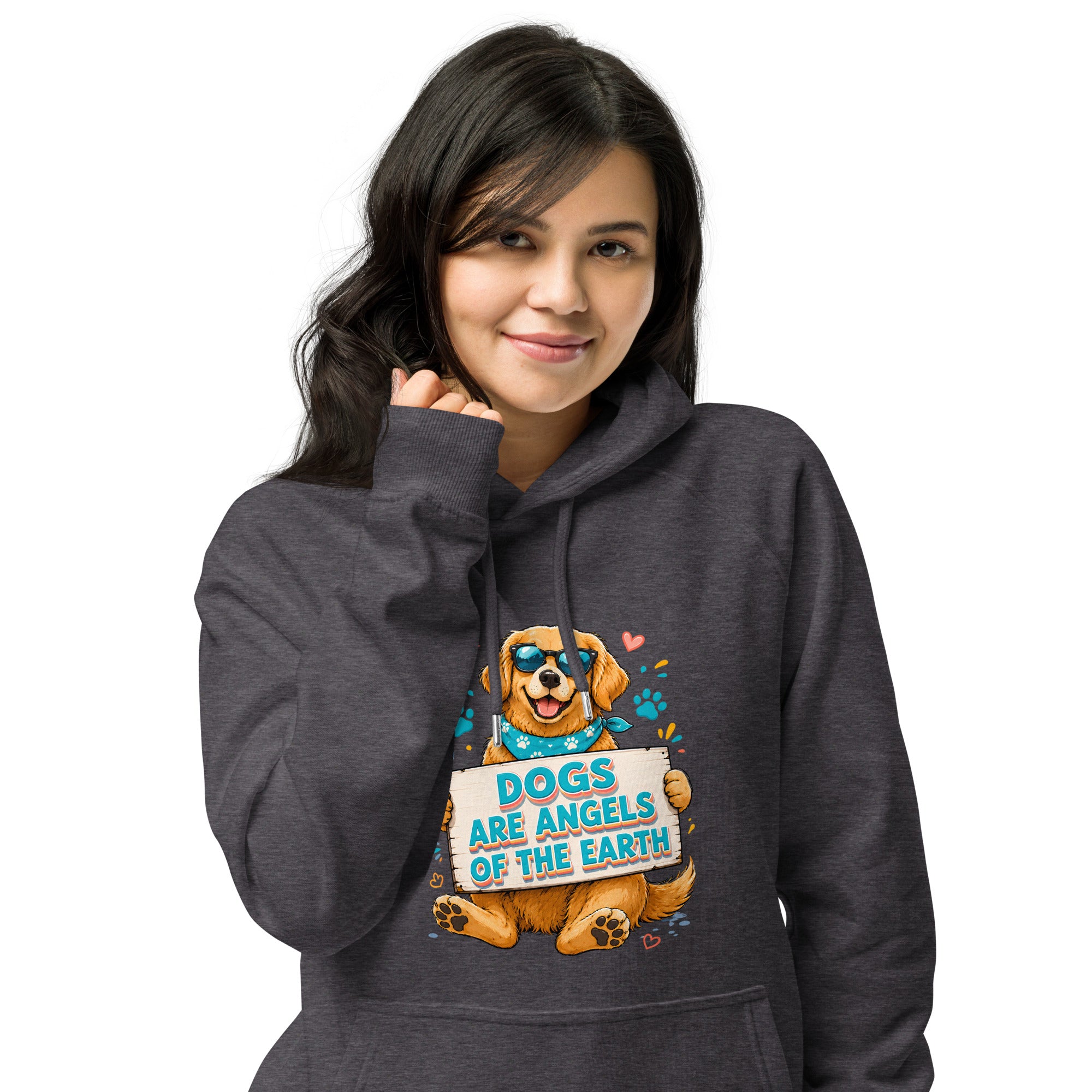 Elite Dogs Are Angels - Premium Luxury Golden Retriever Dog Lovers Eco Raglan Hoodie by printfluence.net