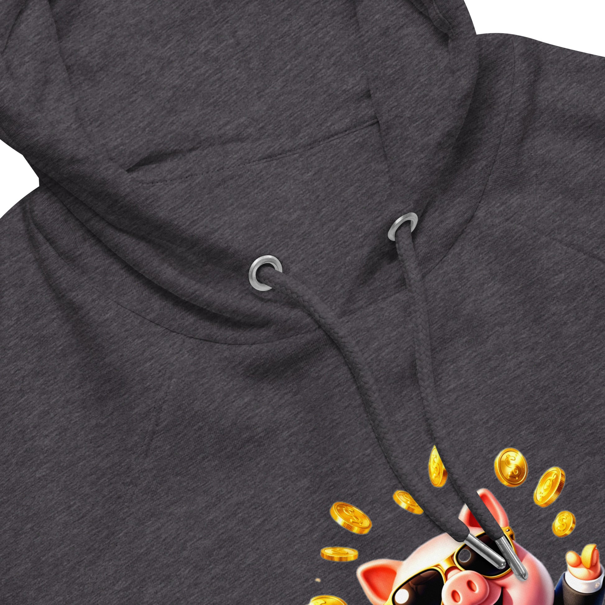Unisex eco raglan hoodie - The Boss Pig: "CASH ONLY" Wealth & Hustle Unisex Eco Raglan Hoodie 🐷💸 by printfluence.net