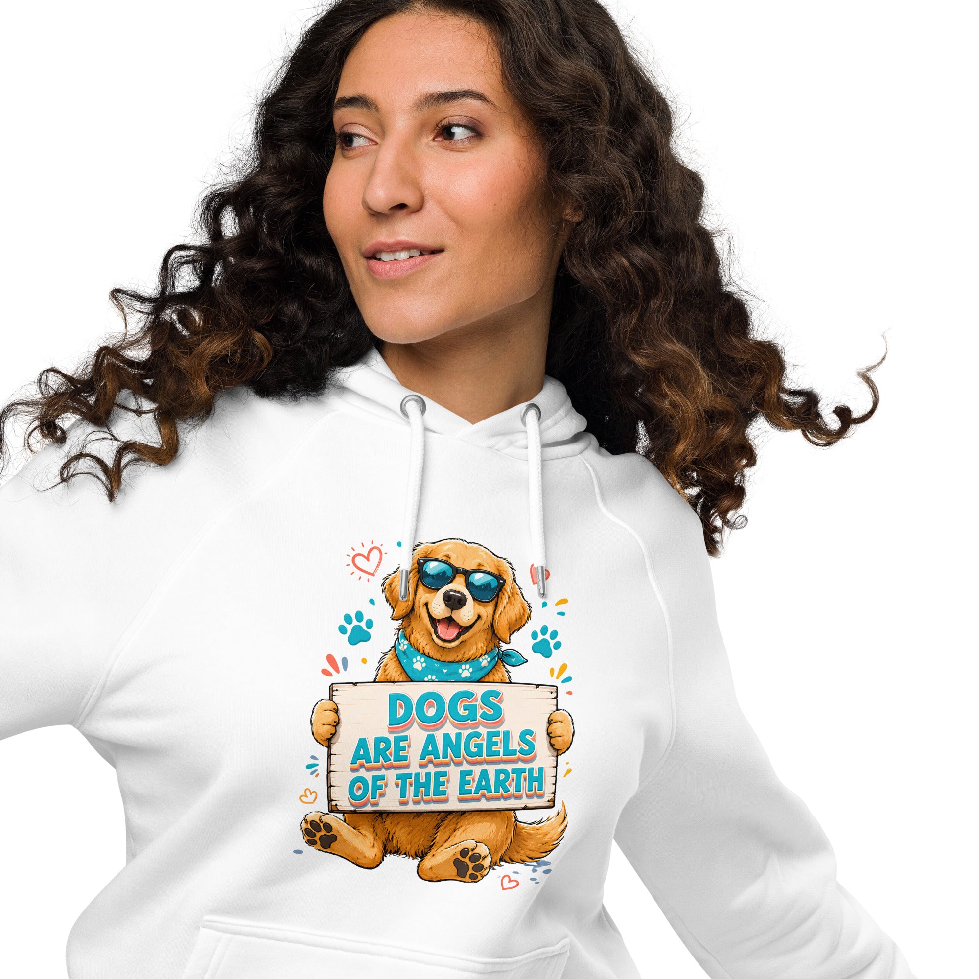 Elite Dogs Are Angels - Premium Luxury Golden Retriever Dog Lovers Eco Raglan Hoodie by printfluence.net
