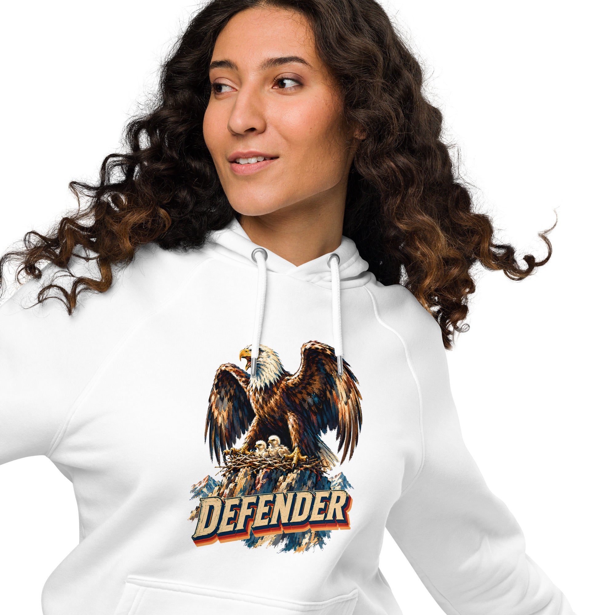 Eagle Lovers Defender Nest Vintage Eco Raglan Hoodie Unisex by printfluence.net