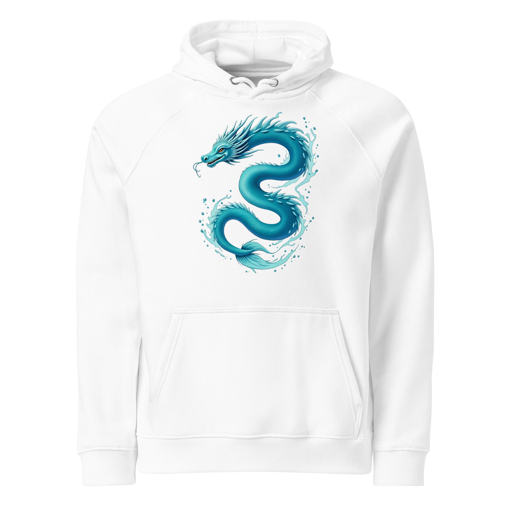 Unisex eco raglan hoodie - Elite Water Dragon Hoodie – Cosmic Power for Champions by printfluence.net