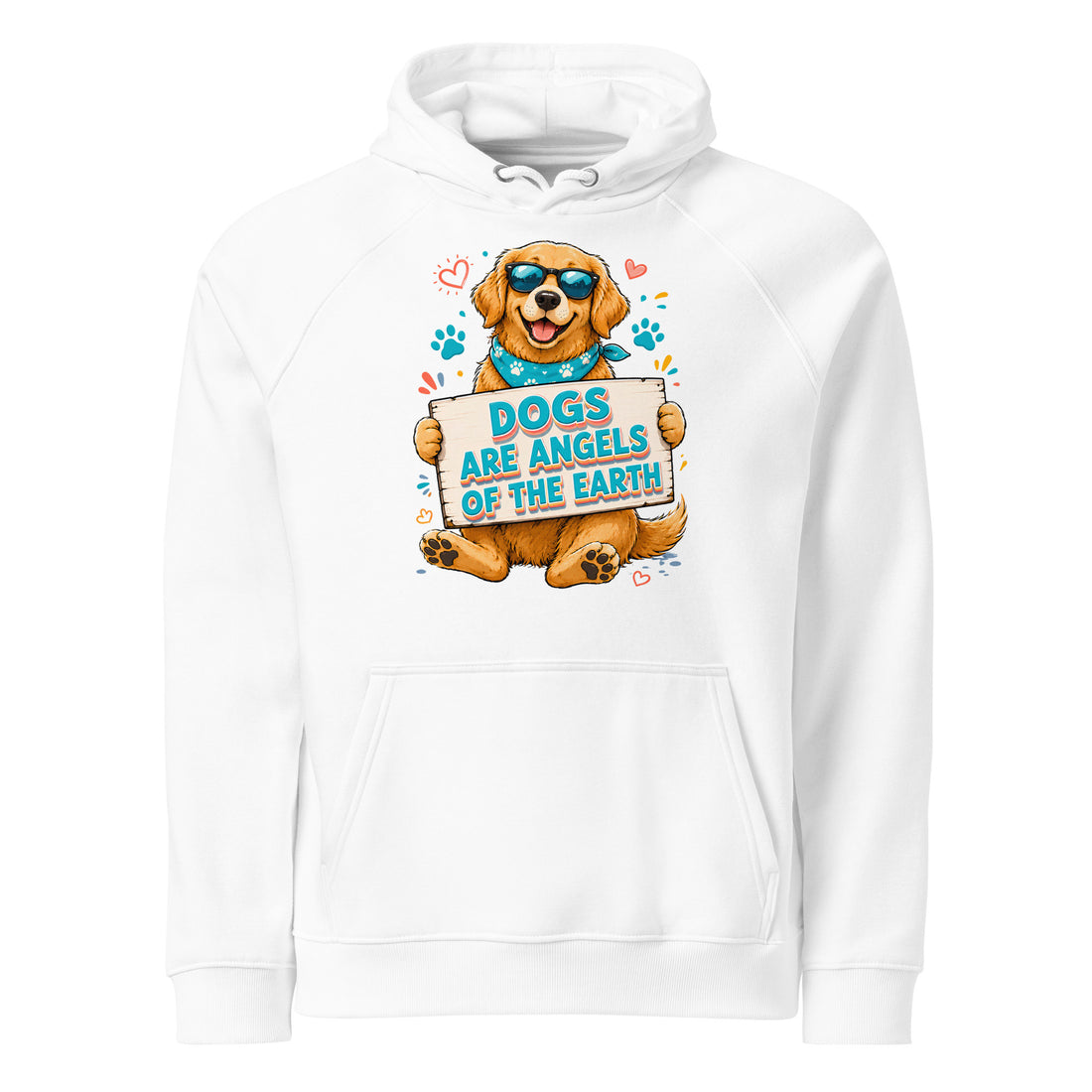 Elite Dogs Are Angels - Premium Luxury Golden Retriever Dog Lovers Eco Raglan Hoodie by printfluence.net