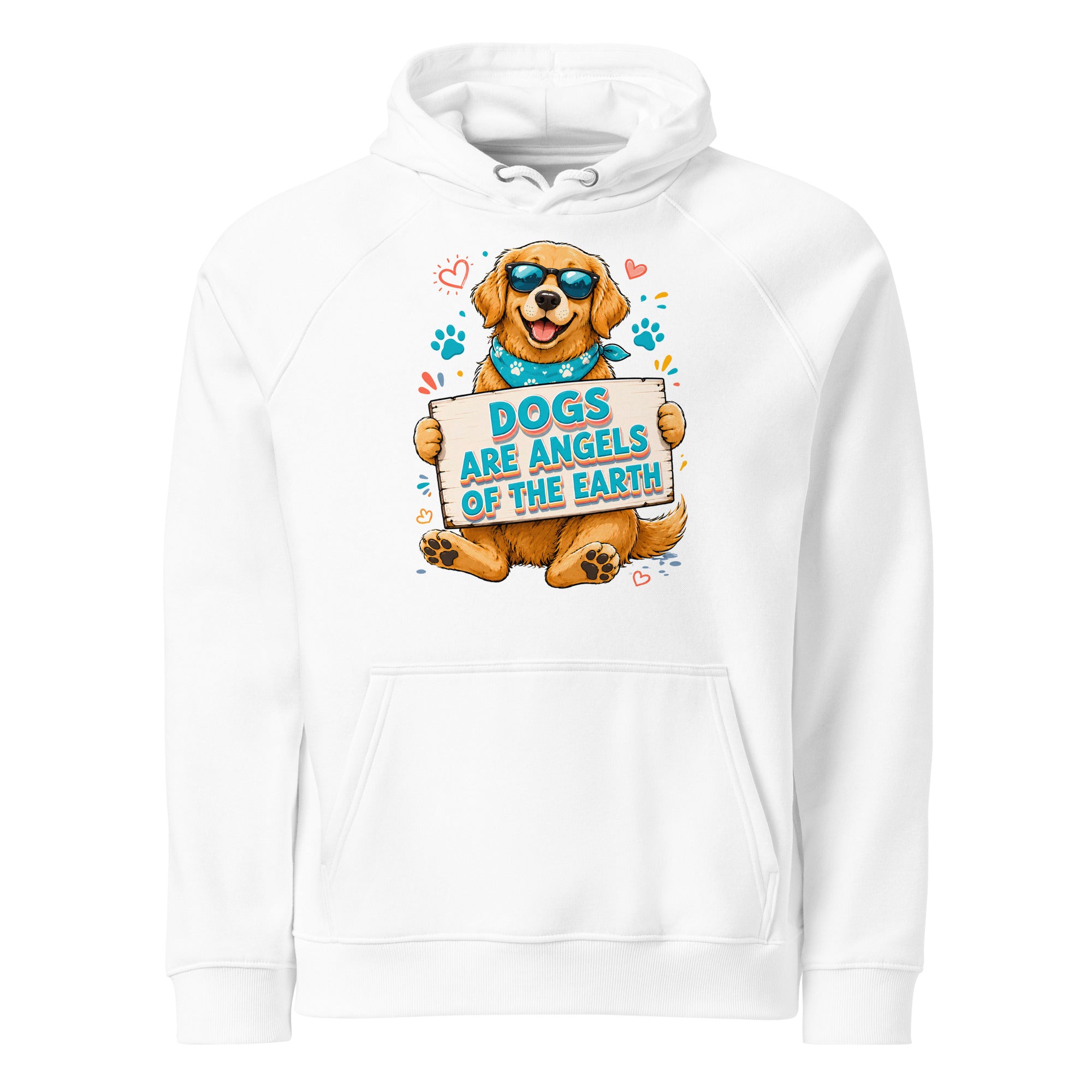 Elite Dogs Are Angels - Premium Luxury Golden Retriever Dog Lovers Eco Raglan Hoodie by printfluence.net