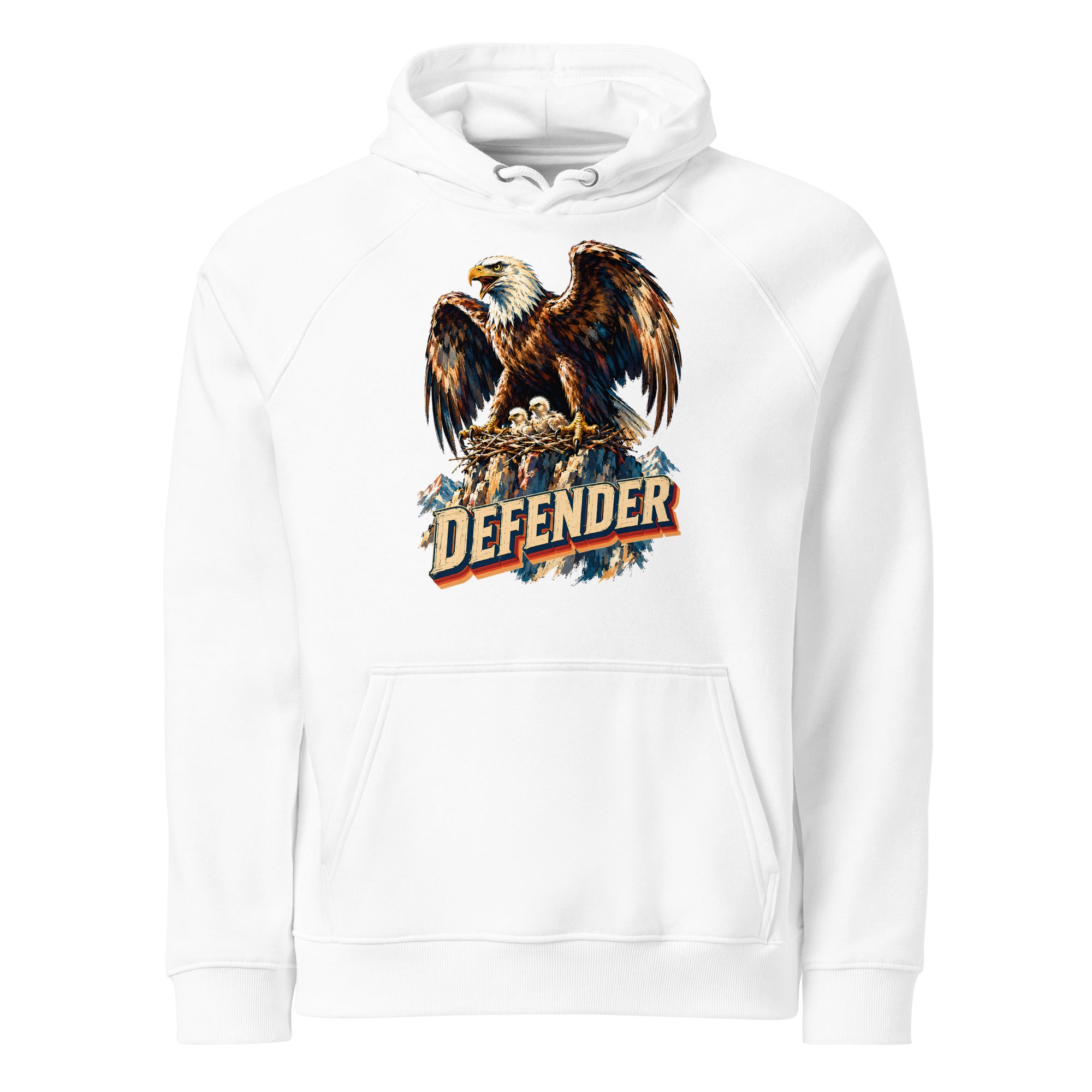 Eagle Lovers Defender Nest Vintage Eco Raglan Hoodie Unisex by printfluence.net