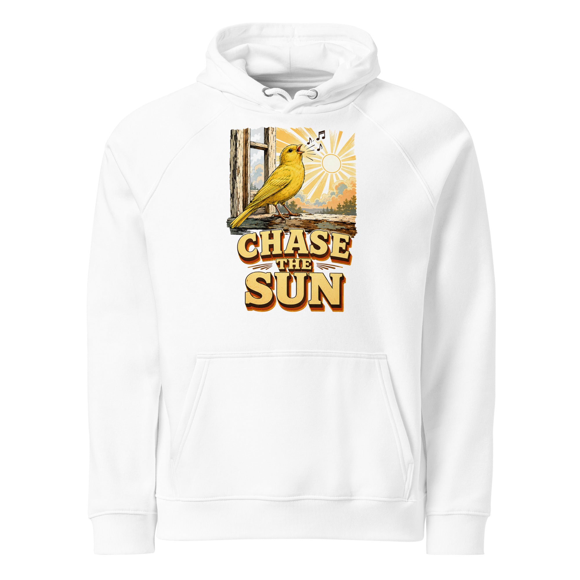 Vintage Chase The Sun Eco Raglan Hoodie Canary Lovers Hooded Sweatshirt H18 by printfluence.net