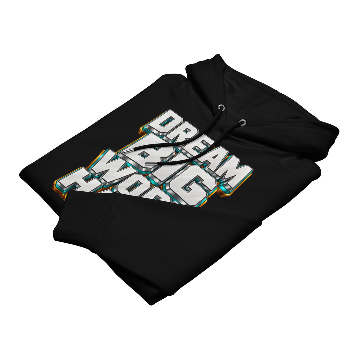 Inspirational Quotes Lovers | Unisex Essential Eco Cruiser 2.0 Hoodie — DREAM BIG WORK HARD by printfluence