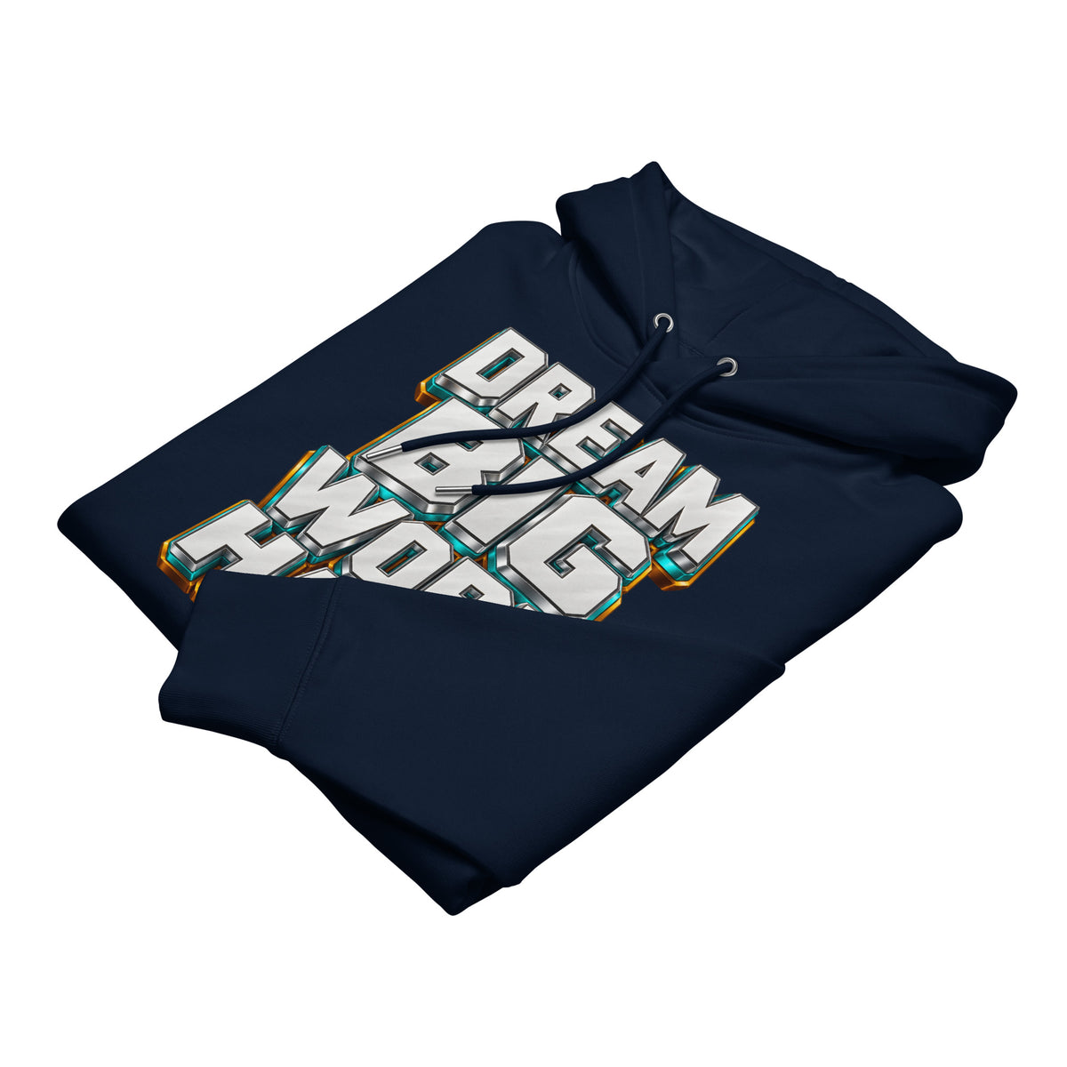 Inspirational Quotes Lovers | Unisex Essential Eco Cruiser 2.0 Hoodie — DREAM BIG WORK HARD by printfluence