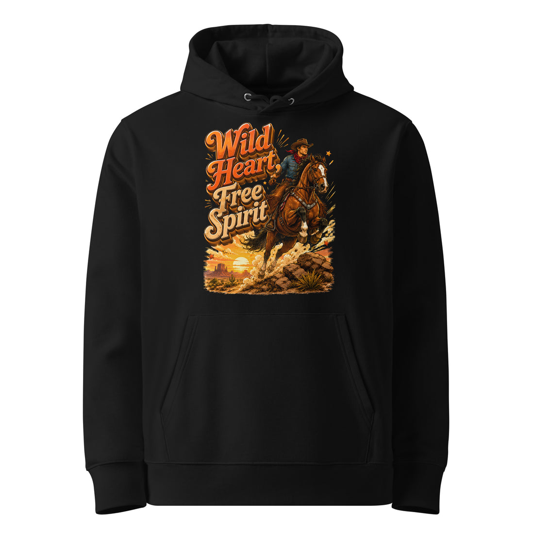 Wild Heart Free Spirit Horse Essential Organic Hoodie – Ultimate Horse Lovers Edition by printfluence.net