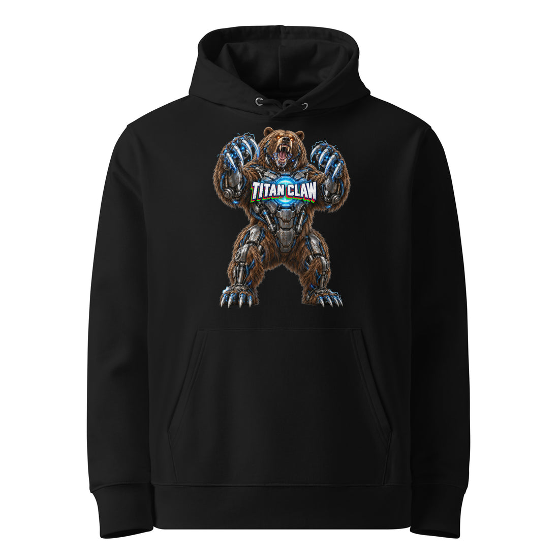 Cyberpunk Animals Lovers | Unisex Essential Organic Cruiser 2.0 Hoodie — TITAN CLAW by printfluence