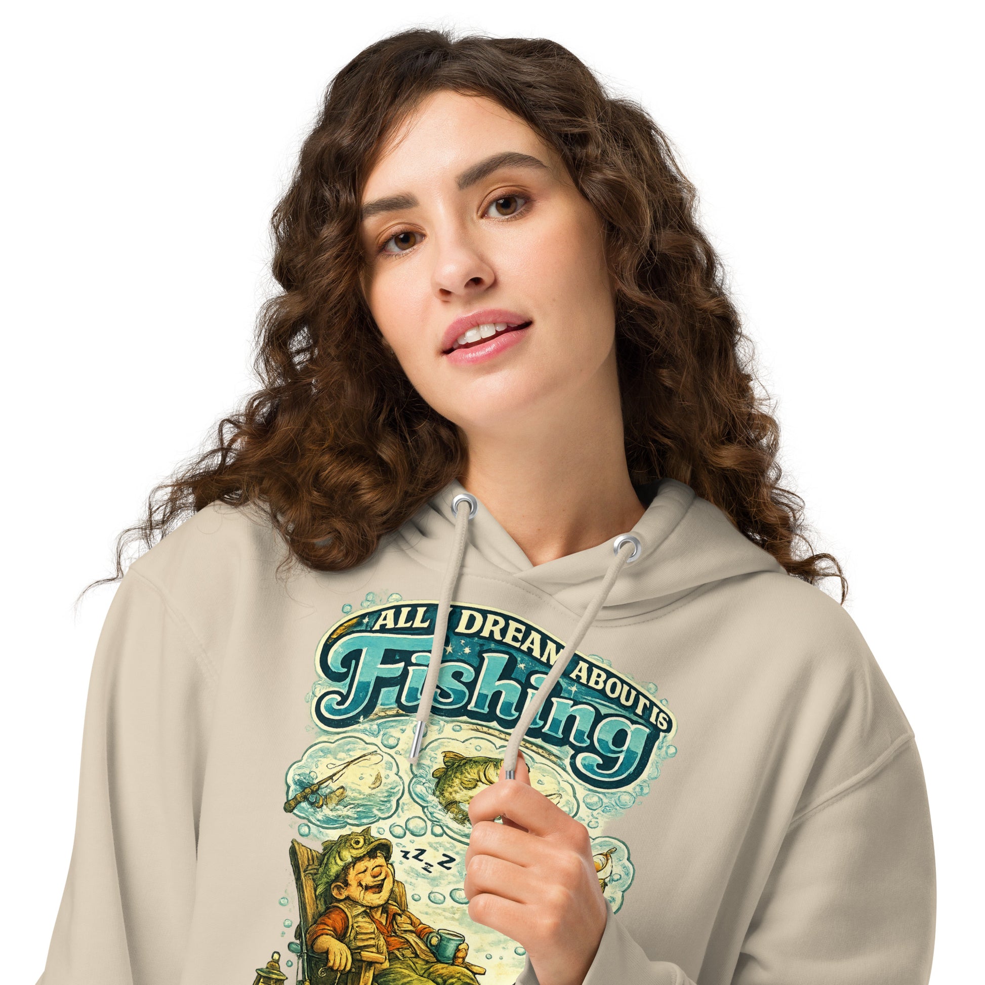 All I Dream About Is Fishing Unisex Organic Hoodie | Eco-Friendly Fishing Lovers Gift by printfluence.net