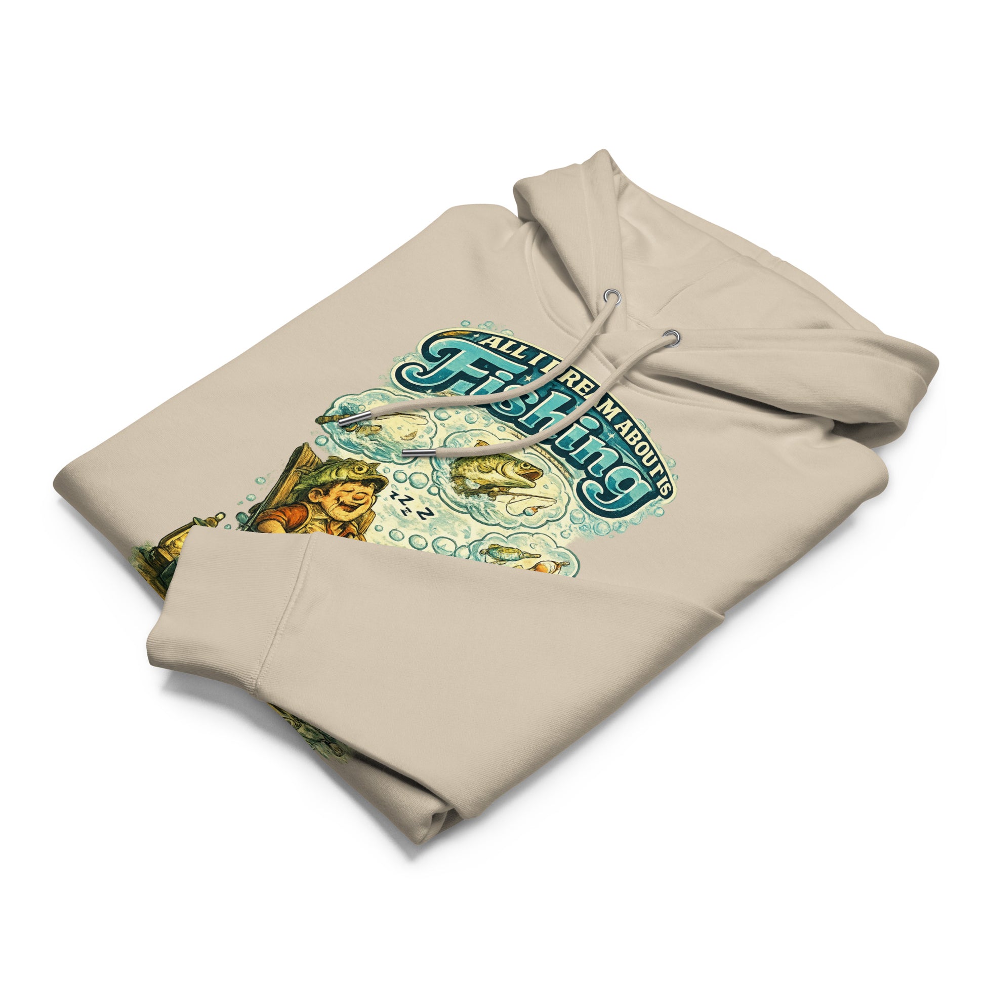 All I Dream About Is Fishing Unisex Organic Hoodie | Eco-Friendly Fishing Lovers Gift by printfluence.net
