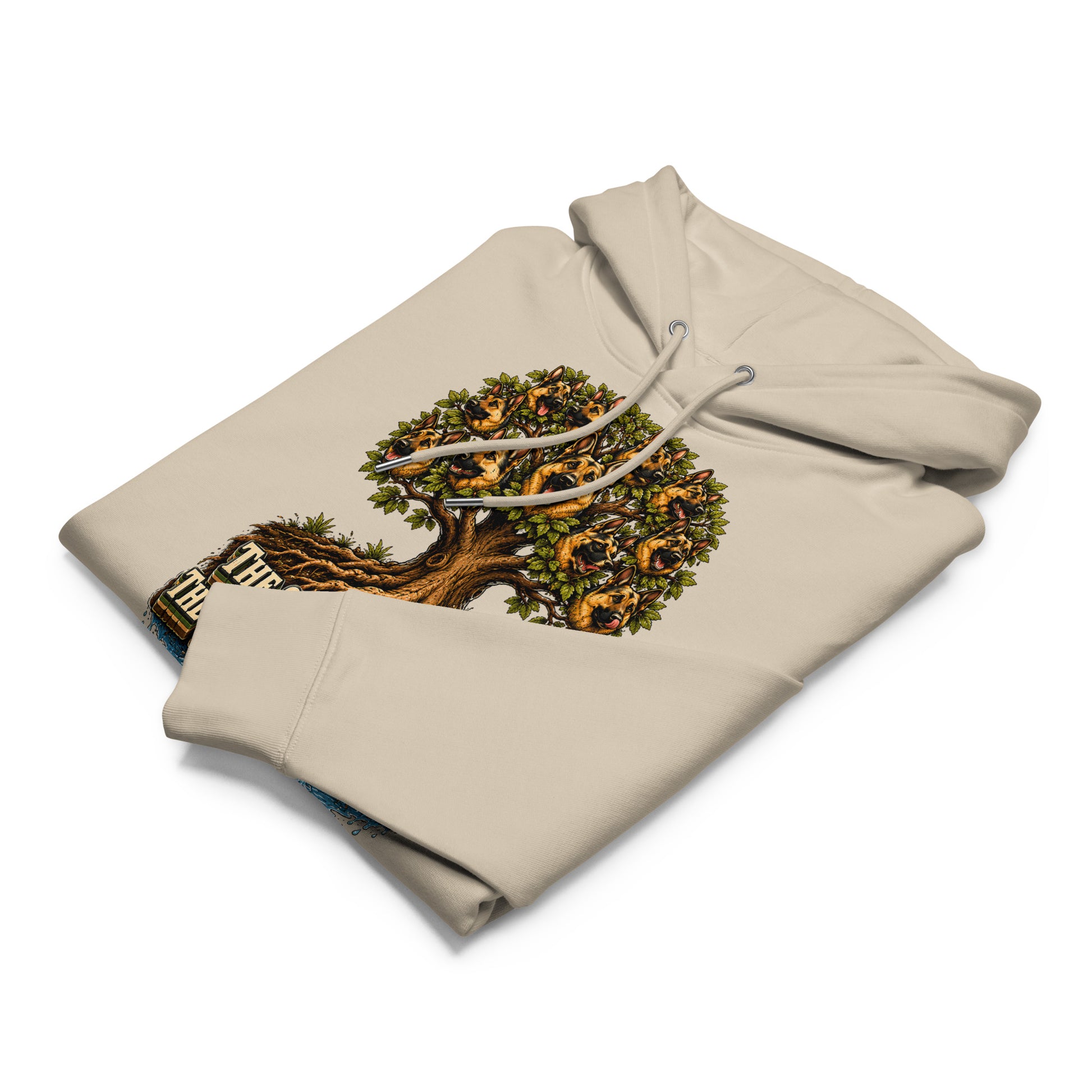 German Shepherd Lovers Unisex Essential Organic Hoodie | Loyalty & Devotion Tree Graphic Sweatshirt by printfluence.net