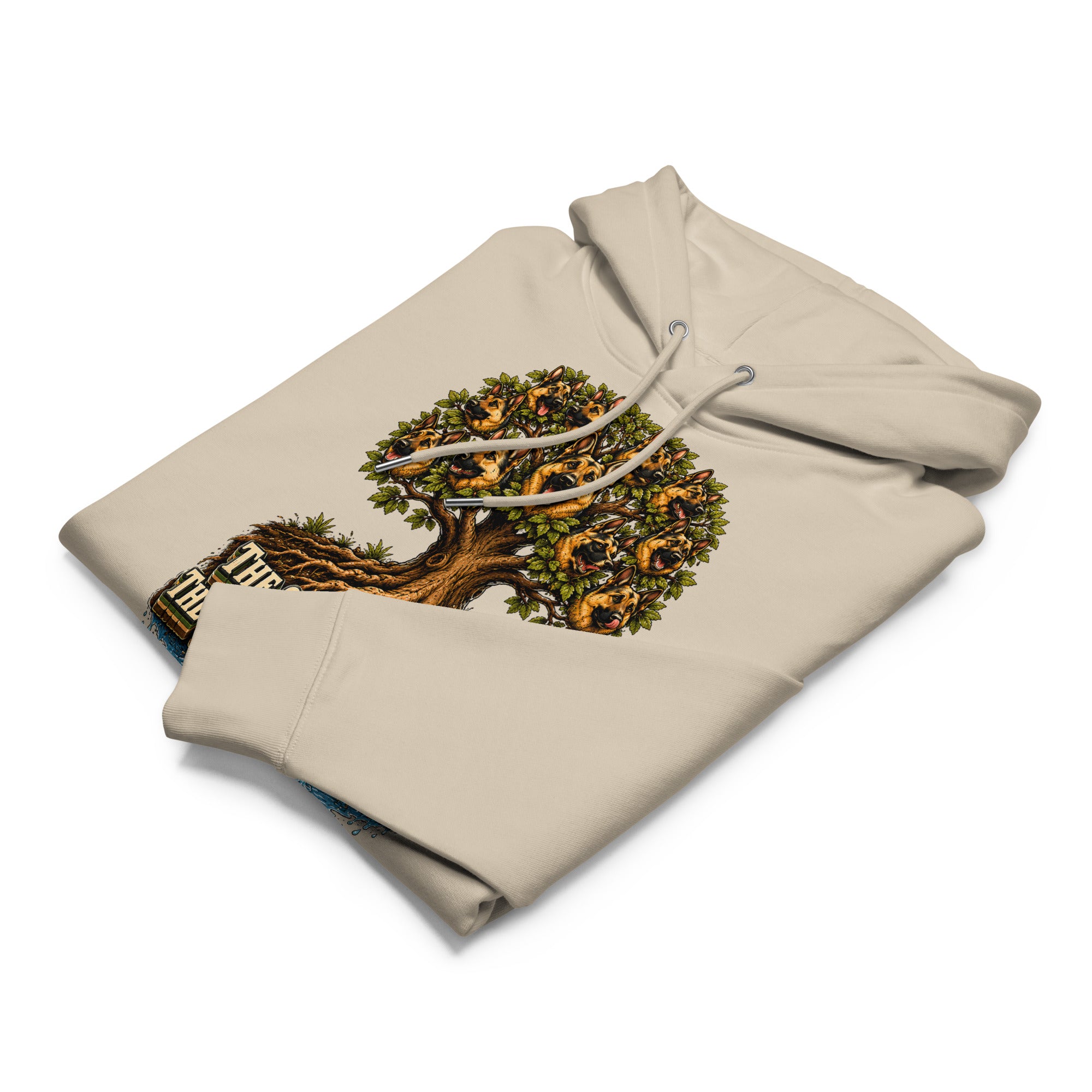 German Shepherd Lovers Unisex Essential Organic Hoodie | Loyalty & Devotion Tree Graphic Sweatshirt by printfluence.net