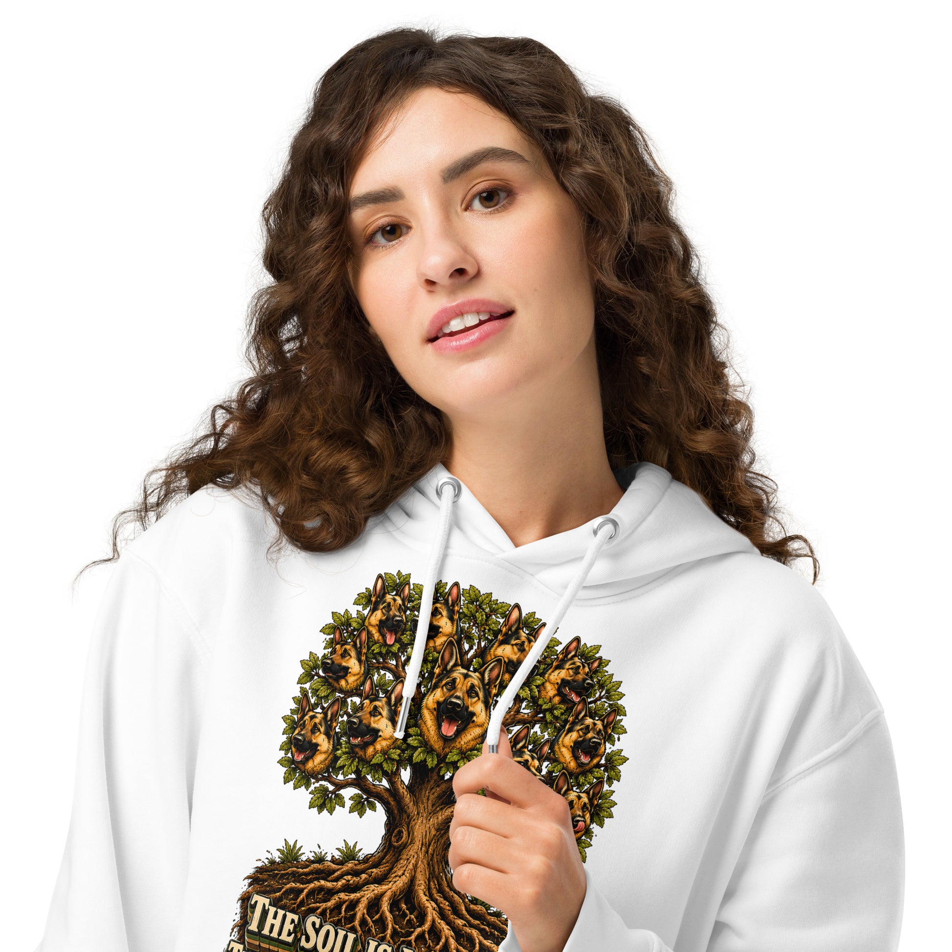 German Shepherd Lovers Unisex Essential Organic Hoodie | Loyalty & Devotion Tree Graphic Sweatshirt by printfluence.net