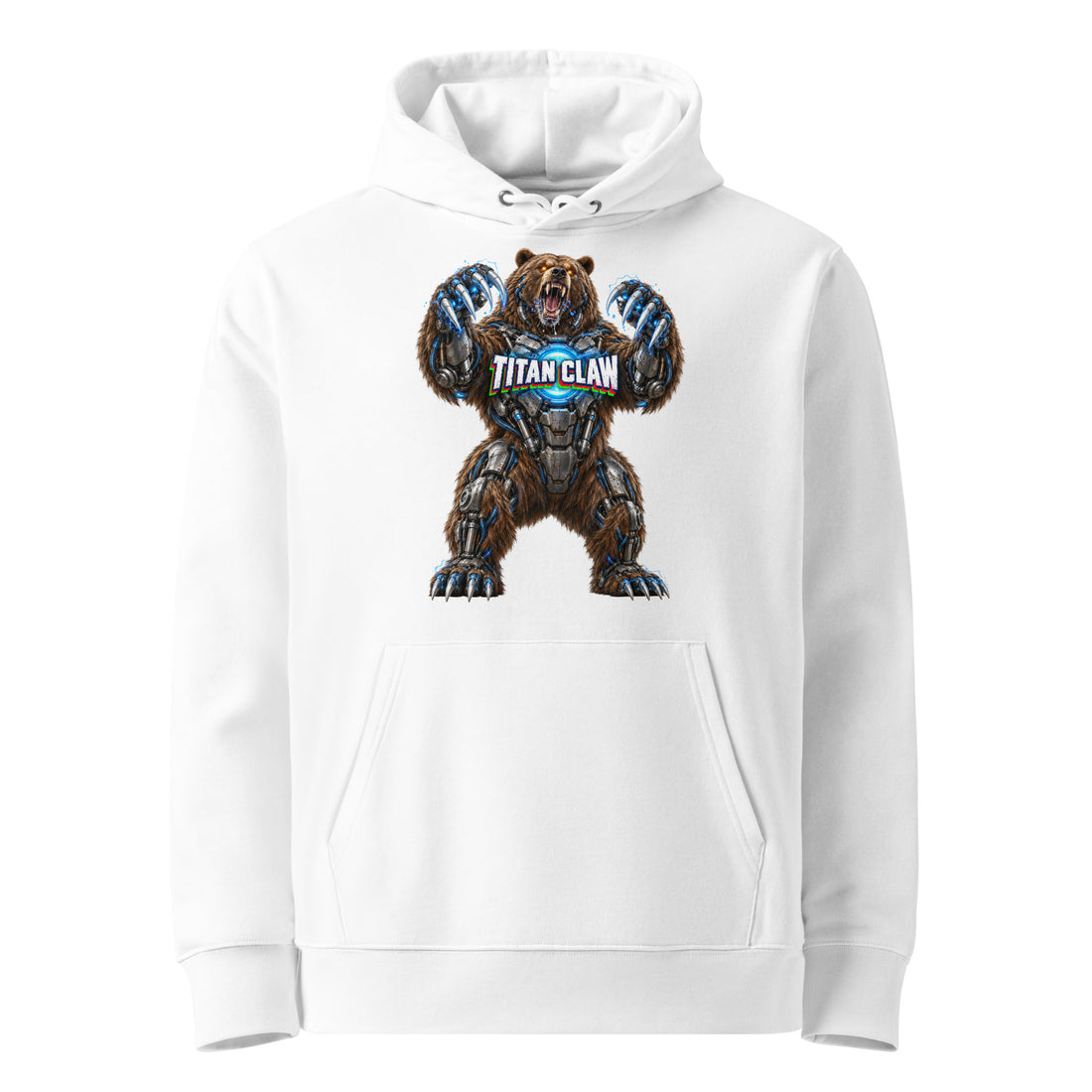 Cyberpunk Animals Lovers | Unisex Essential Organic Cruiser 2.0 Hoodie — TITAN CLAW by printfluence