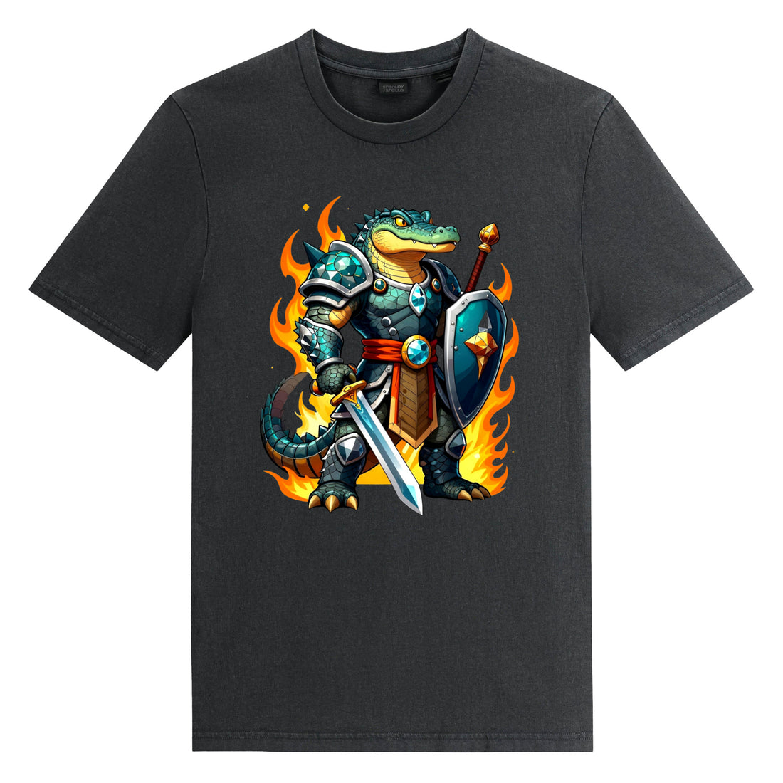 Unisex Garment Dyed Creator 2.0 Vintage T-Shirt | Stanley/Stella SATU041 - Andromeda Warrior Crocodile Knight by printfluence.net
