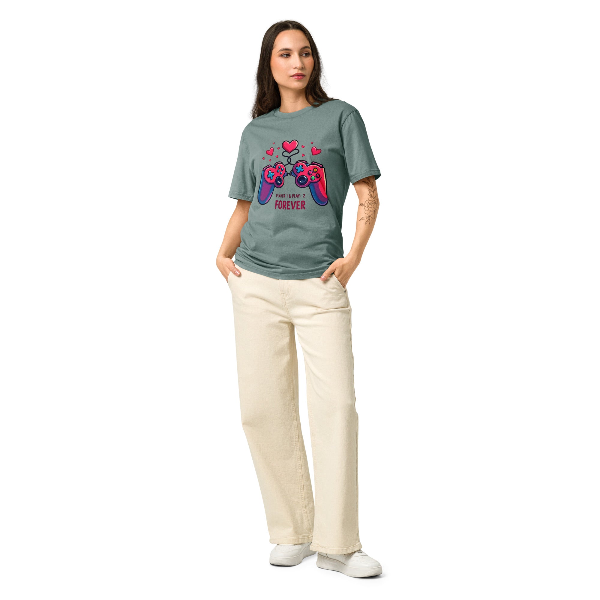 Unisex Garment Dyed Creator 2.0 Vintage T-Shirt | Stanley/Stella SATU041 - Elite Gamer Love T-Shirt – Opulent Player Forever Luxury by printfluence.net