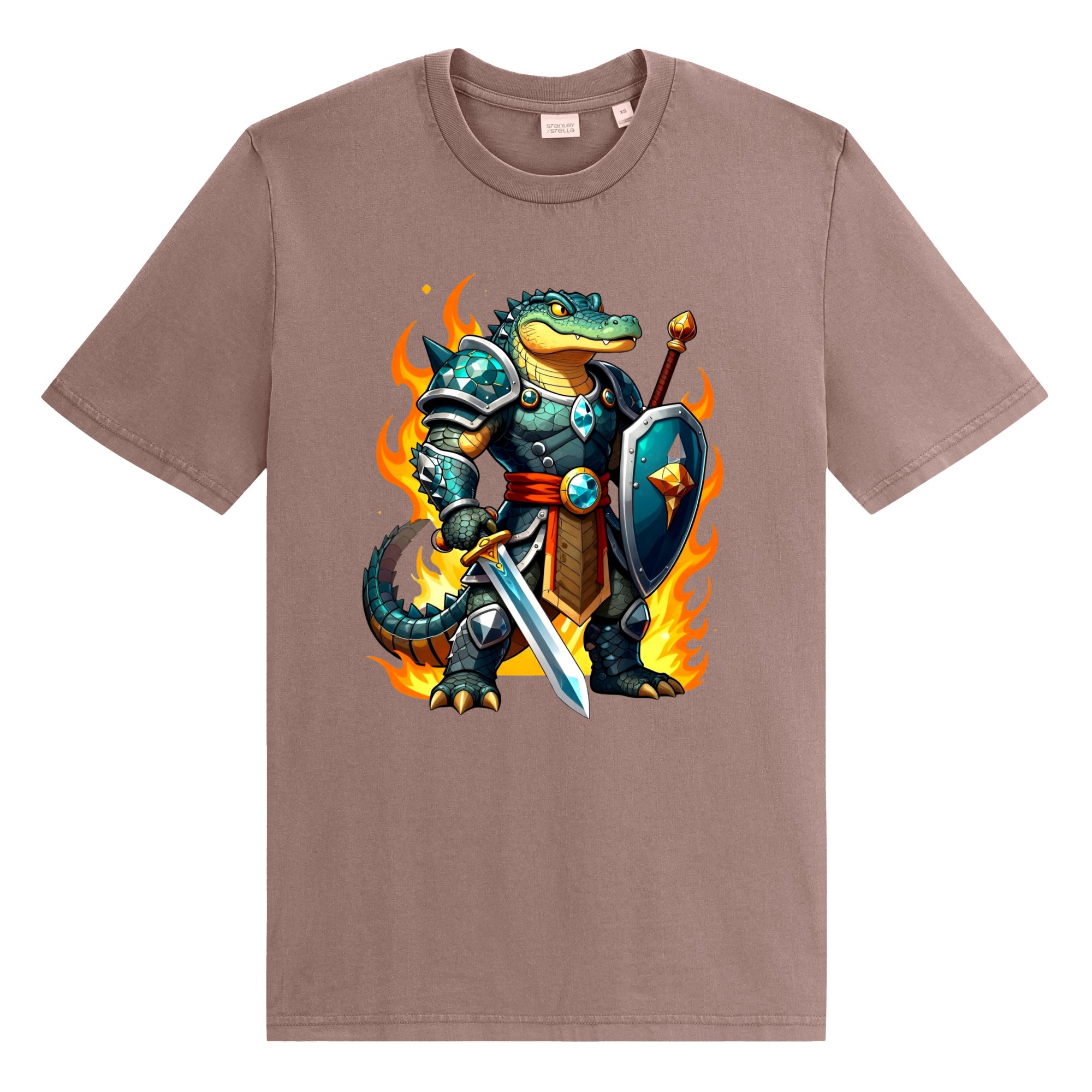 Unisex Garment Dyed Creator 2.0 Vintage T-Shirt | Stanley/Stella SATU041 - Andromeda Warrior Crocodile Knight by printfluence.net