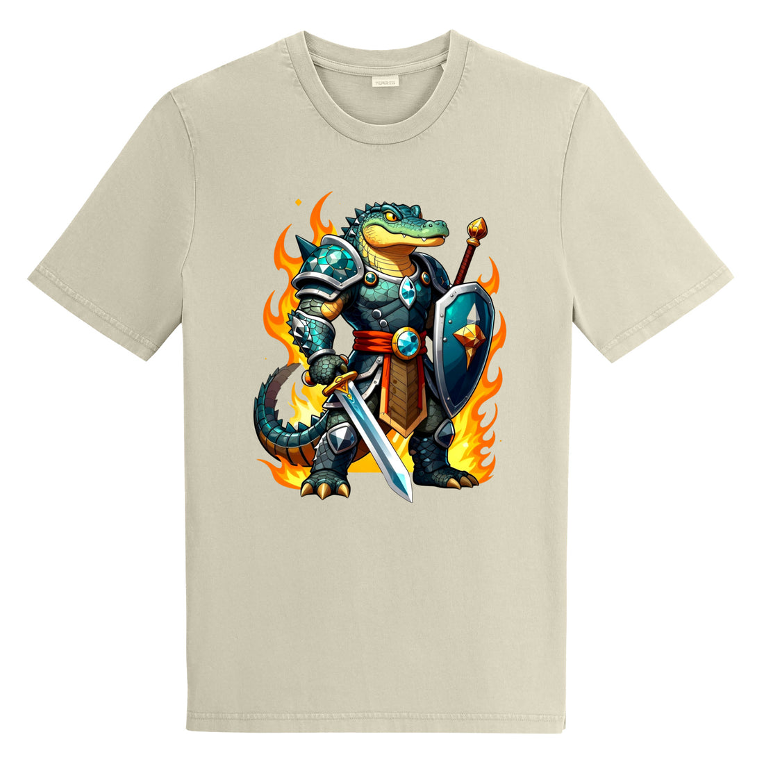 Unisex Garment Dyed Creator 2.0 Vintage T-Shirt | Stanley/Stella SATU041 - Andromeda Warrior Crocodile Knight by printfluence.net