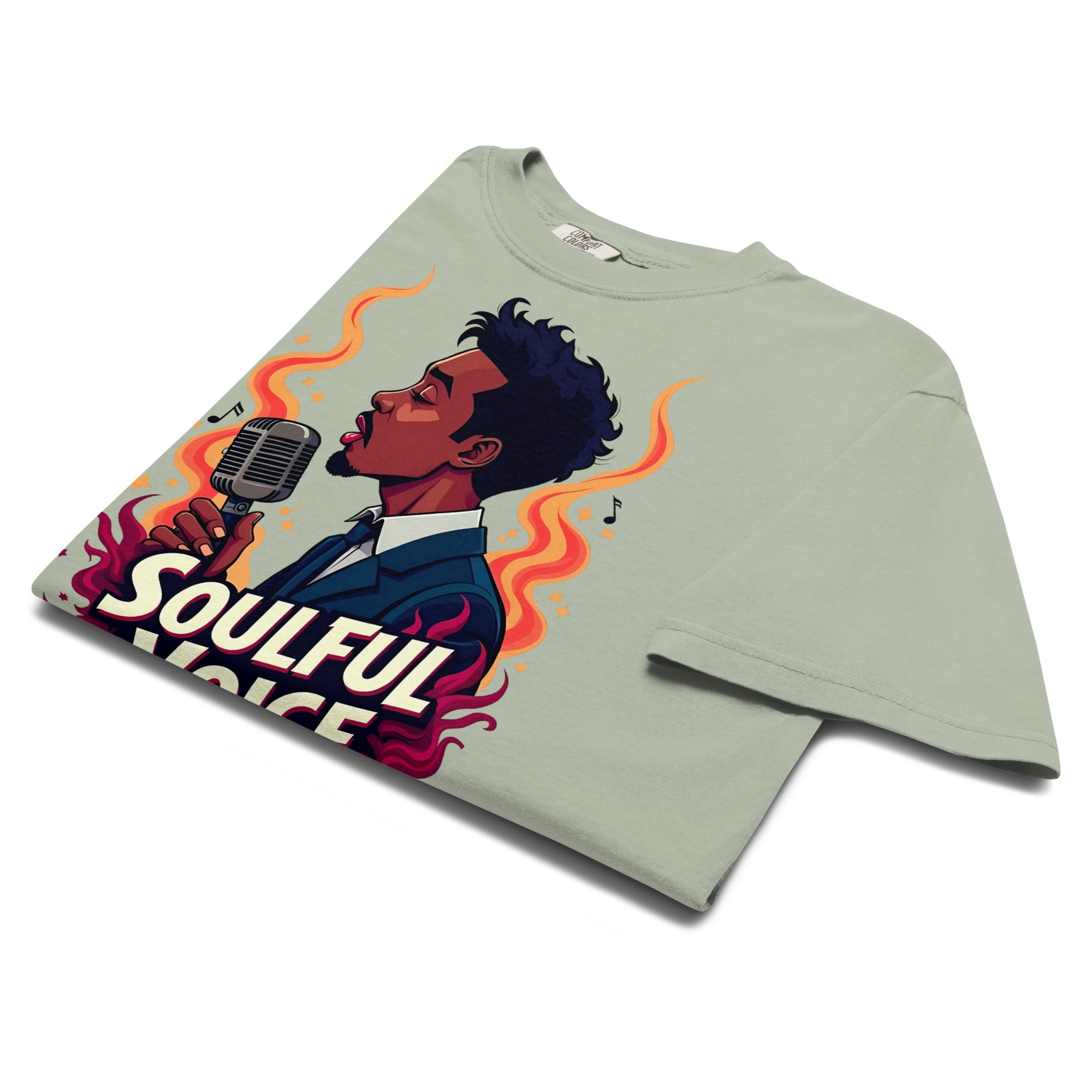 Unisex garment-dyed heavyweight t-shirt - Fire Soul T-Shirt – Unisex Singer Fiery Stage Graphic Tee by printfluence.net