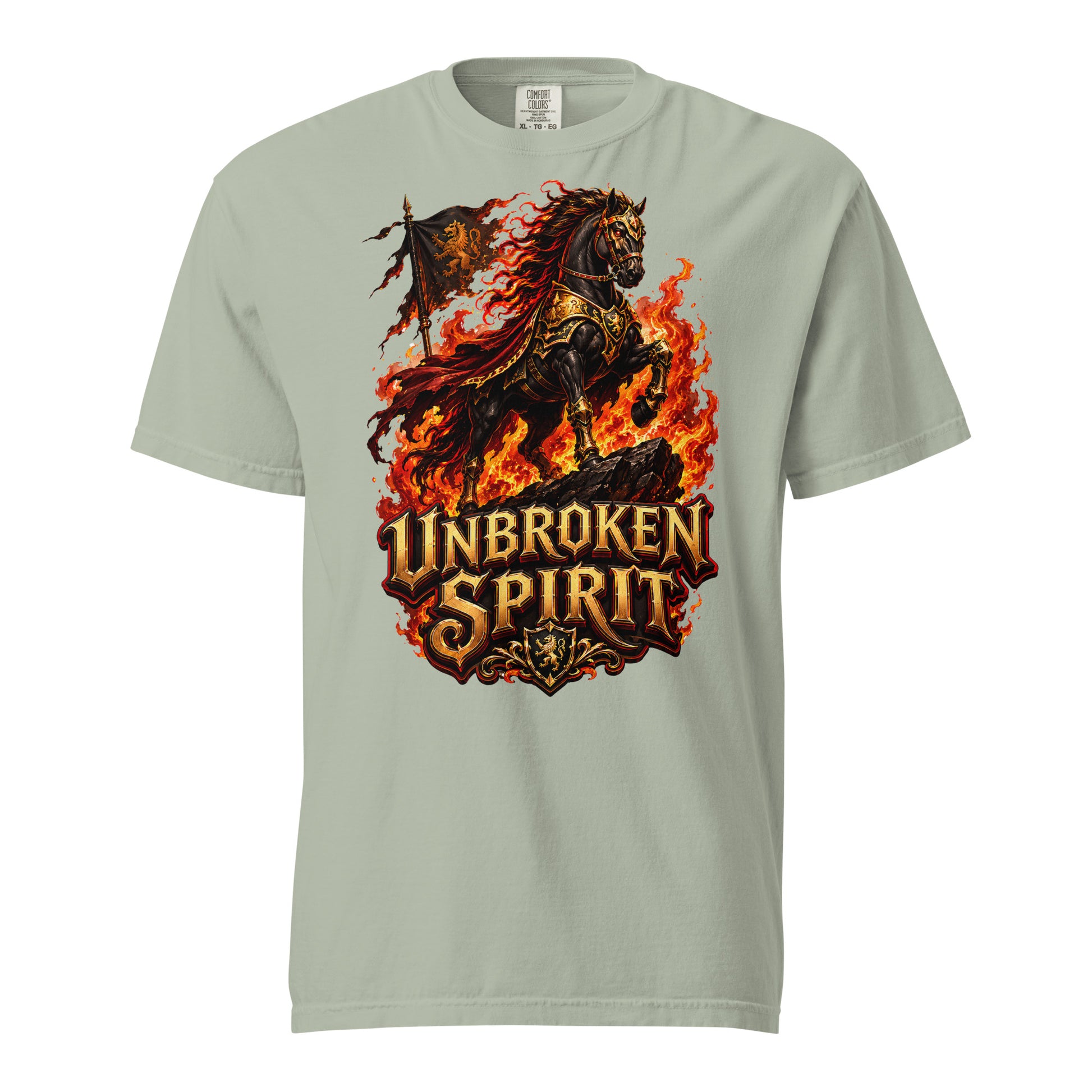 Unbroken Spirit Horse Heavyweight Unisex Tee – Ultimate Horse Lovers Edition by printfluence.net