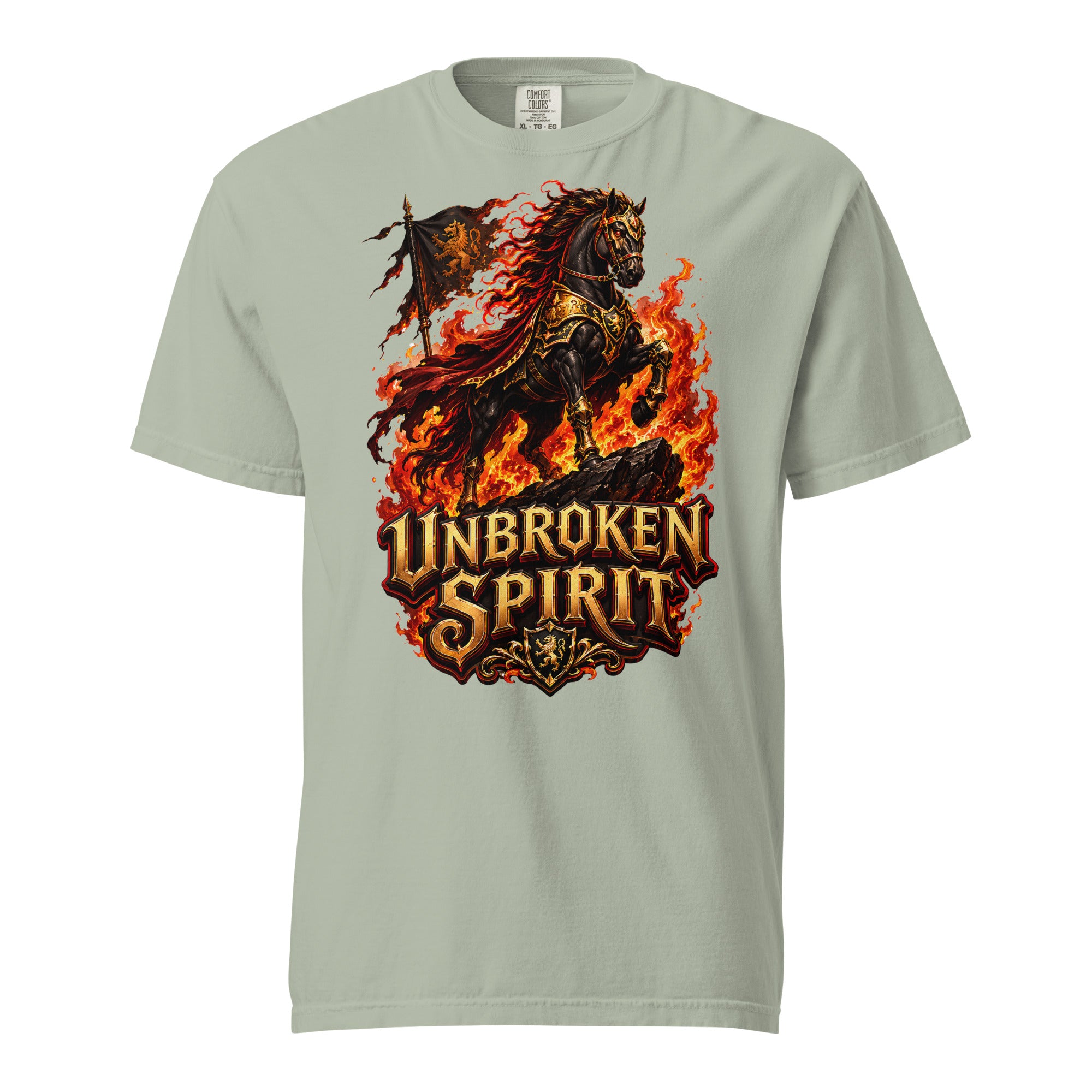 Unbroken Spirit Horse Heavyweight Unisex Tee – Ultimate Horse Lovers Edition by printfluence.net