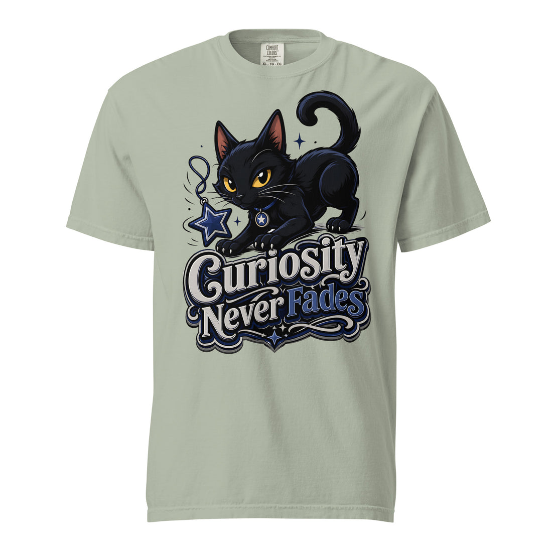 Curiosity Never Fades Cat Lovers Heavyweight Tee by printfluence.net