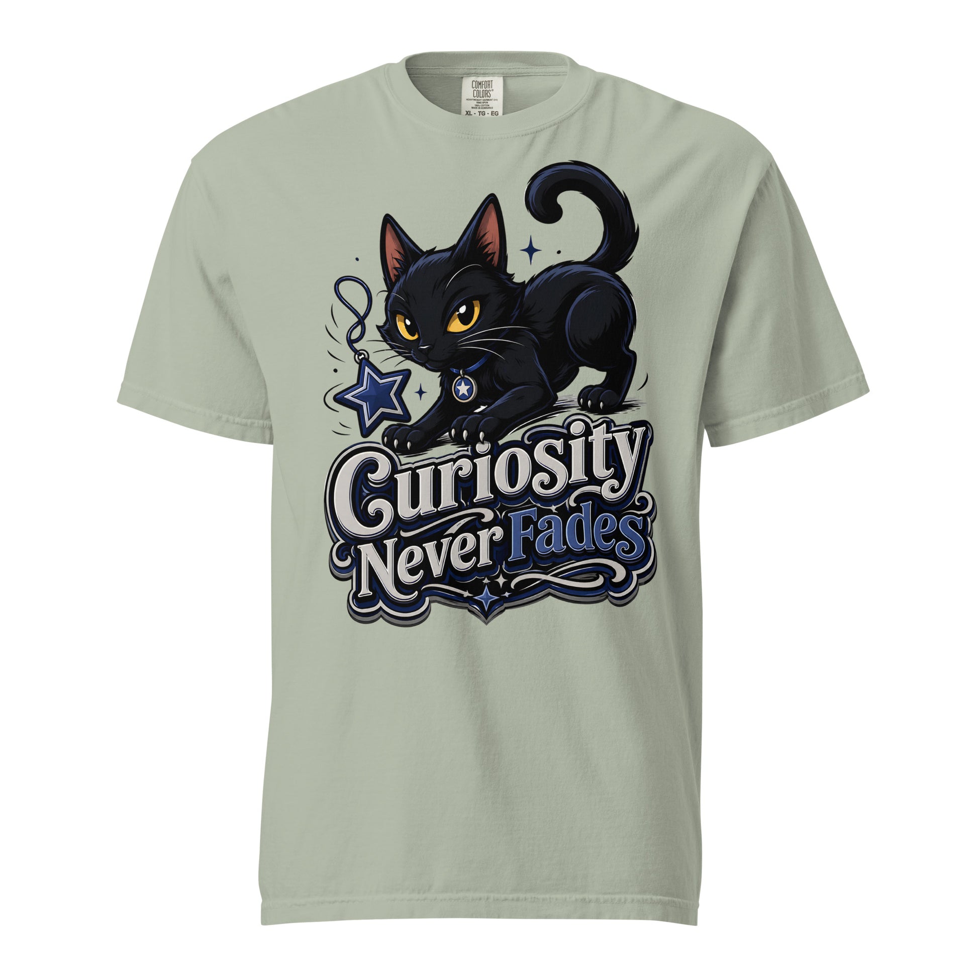 Curiosity Never Fades Cat Lovers Heavyweight Tee by printfluence.net