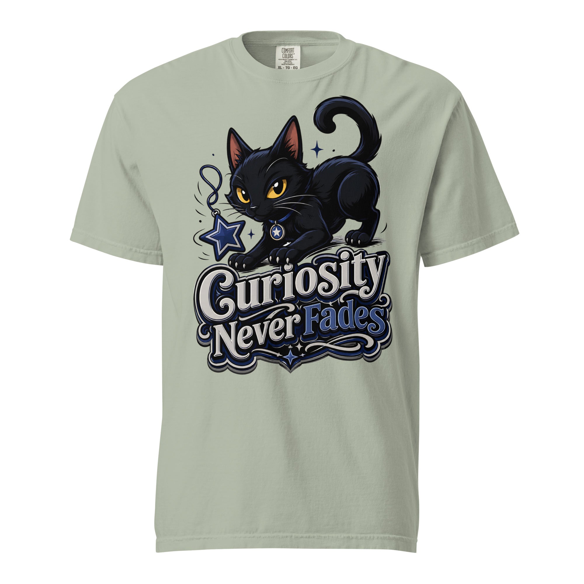 Curiosity Never Fades Cat Lovers Heavyweight Tee by printfluence.net