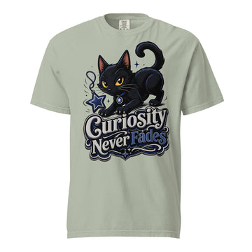 Curiosity Never Fades Cat Lovers Heavyweight Tee by printfluence.net