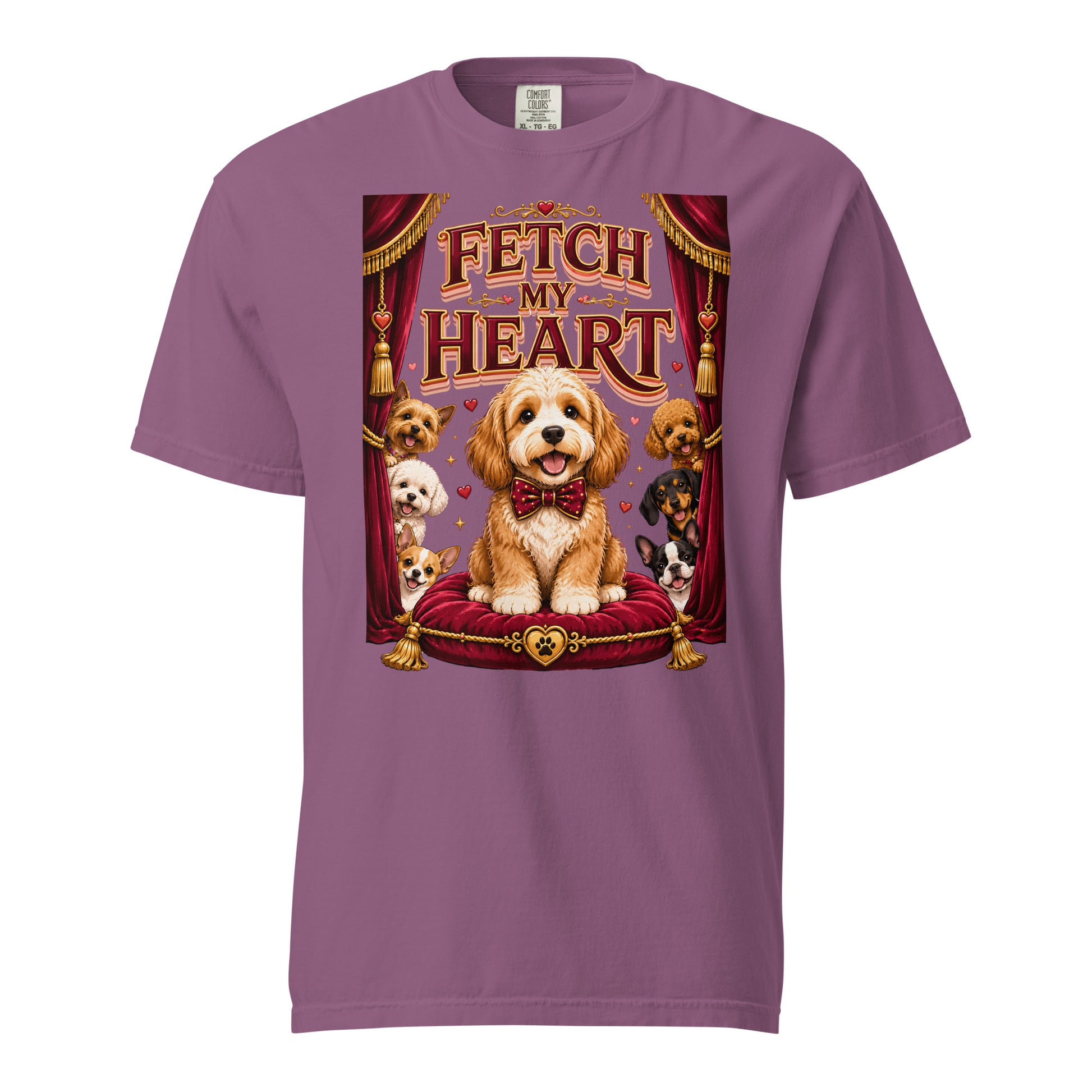 Elite Fetch My Heart - Premium Luxury Dog Lovers Garment-Dyed Heavyweight T-Shirt by printfluence.net