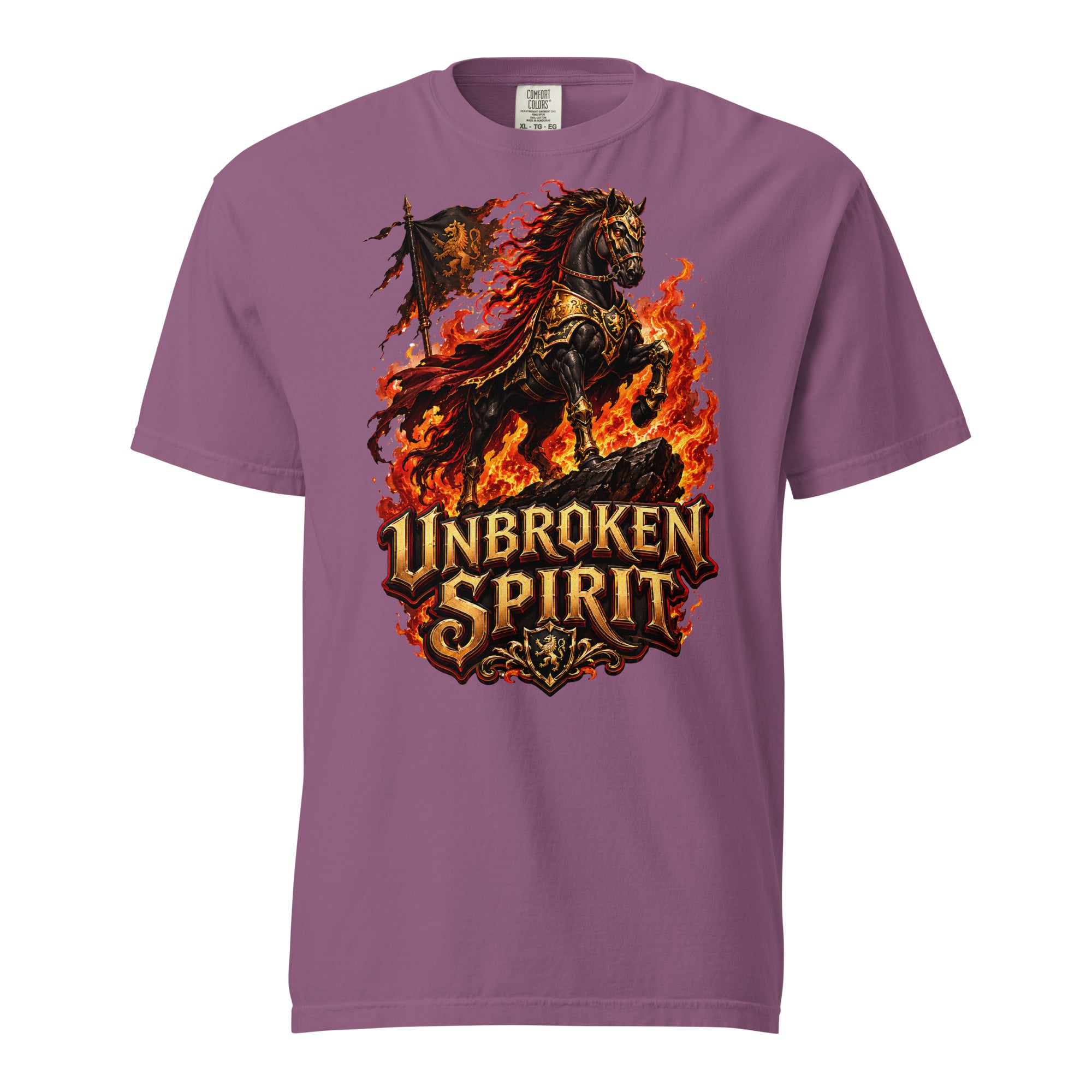 Unbroken Spirit Horse Heavyweight Unisex Tee – Ultimate Horse Lovers Edition by printfluence.net