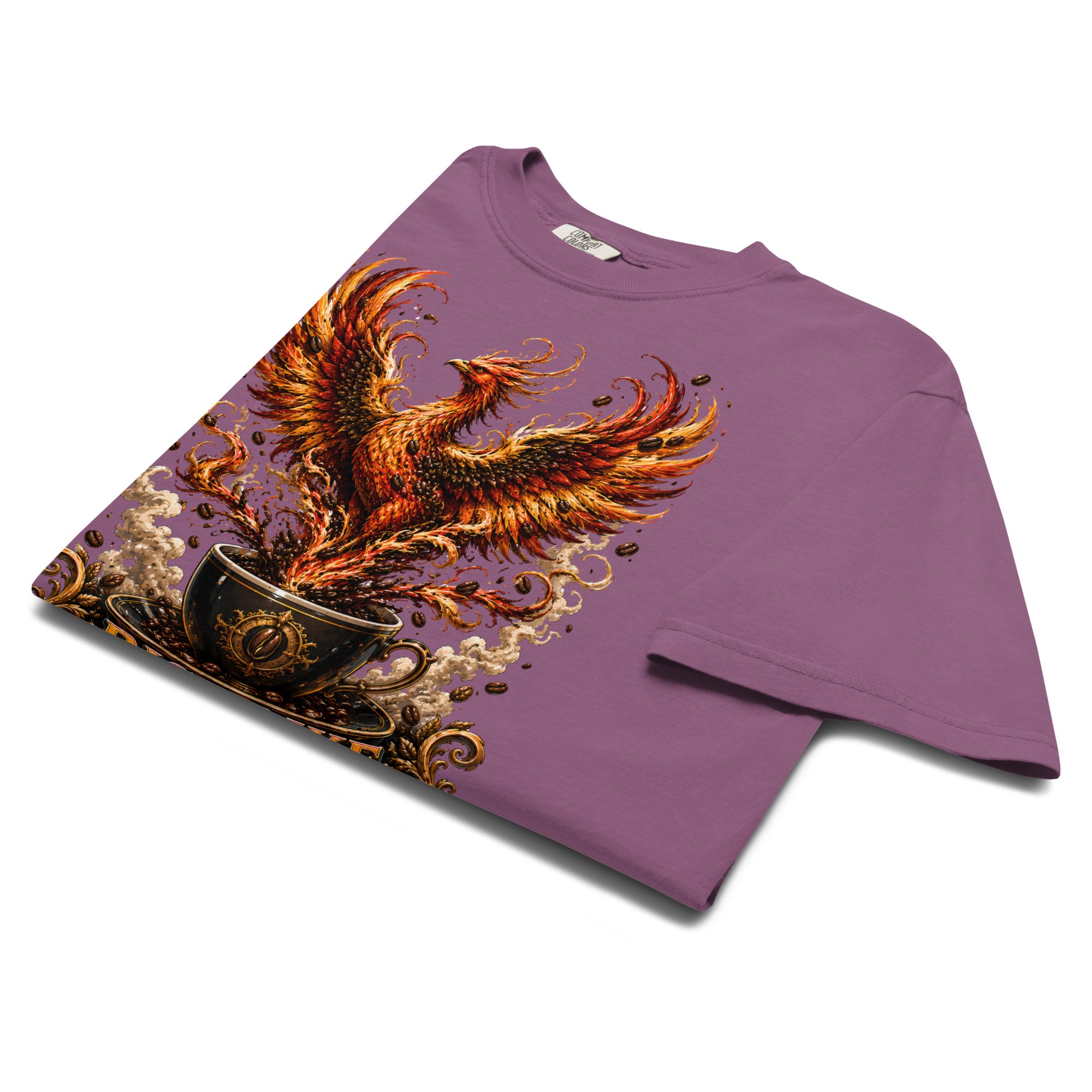 Coffee Lovers Unisex Garment-Dyed Heavyweight T-shirt Rise Like Coffee – Epic Phoenix Graphic Tee by printfluence.net