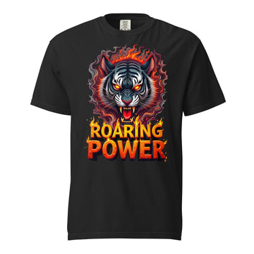 Unisex garment-dyed heavyweight t-shirt - Roaring Power Tiger Heavyweight Tee – Fierce Garment-Dyed Unisex by printfluence.net