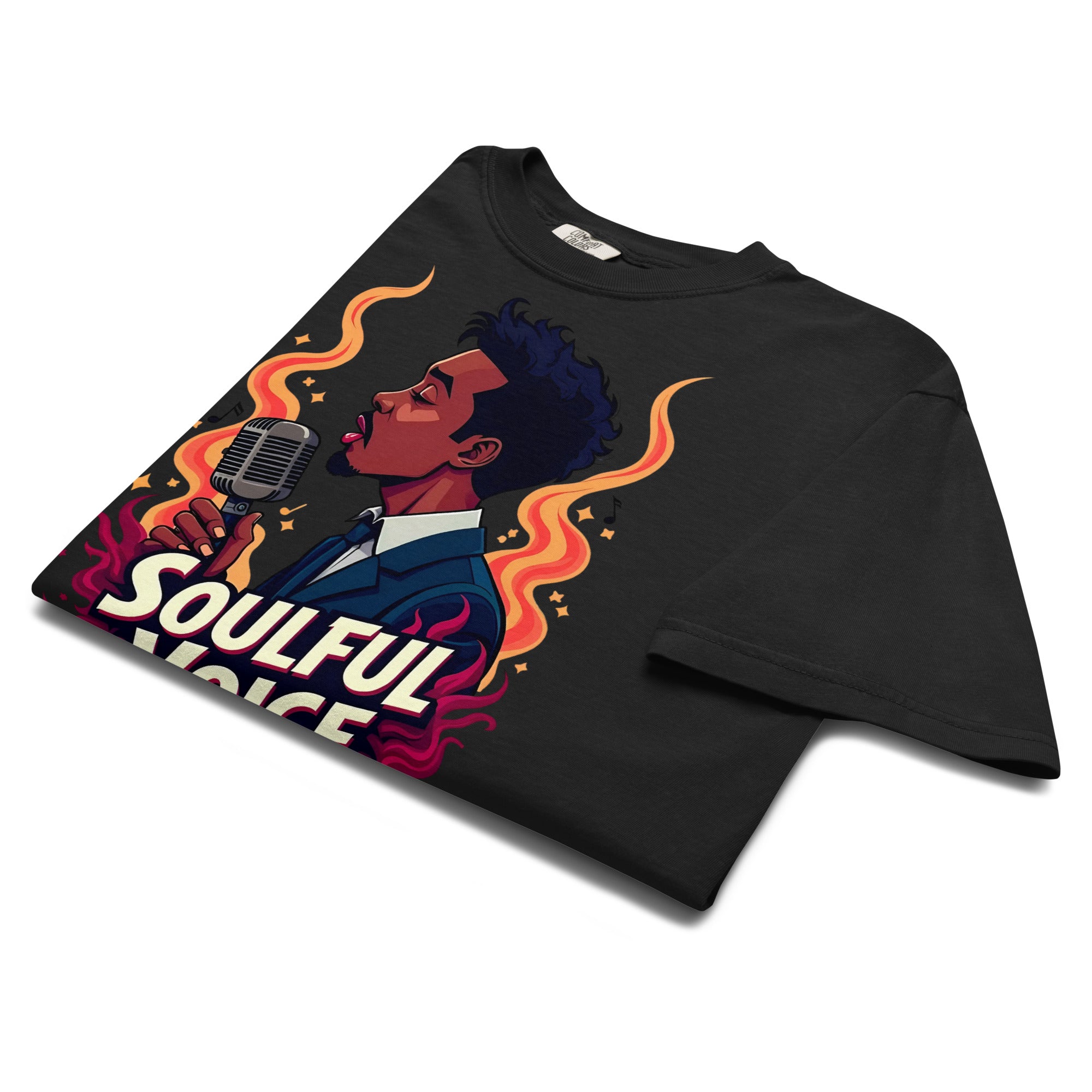 Unisex garment-dyed heavyweight t-shirt - Fire Soul T-Shirt – Unisex Singer Fiery Stage Graphic Tee by printfluence.net