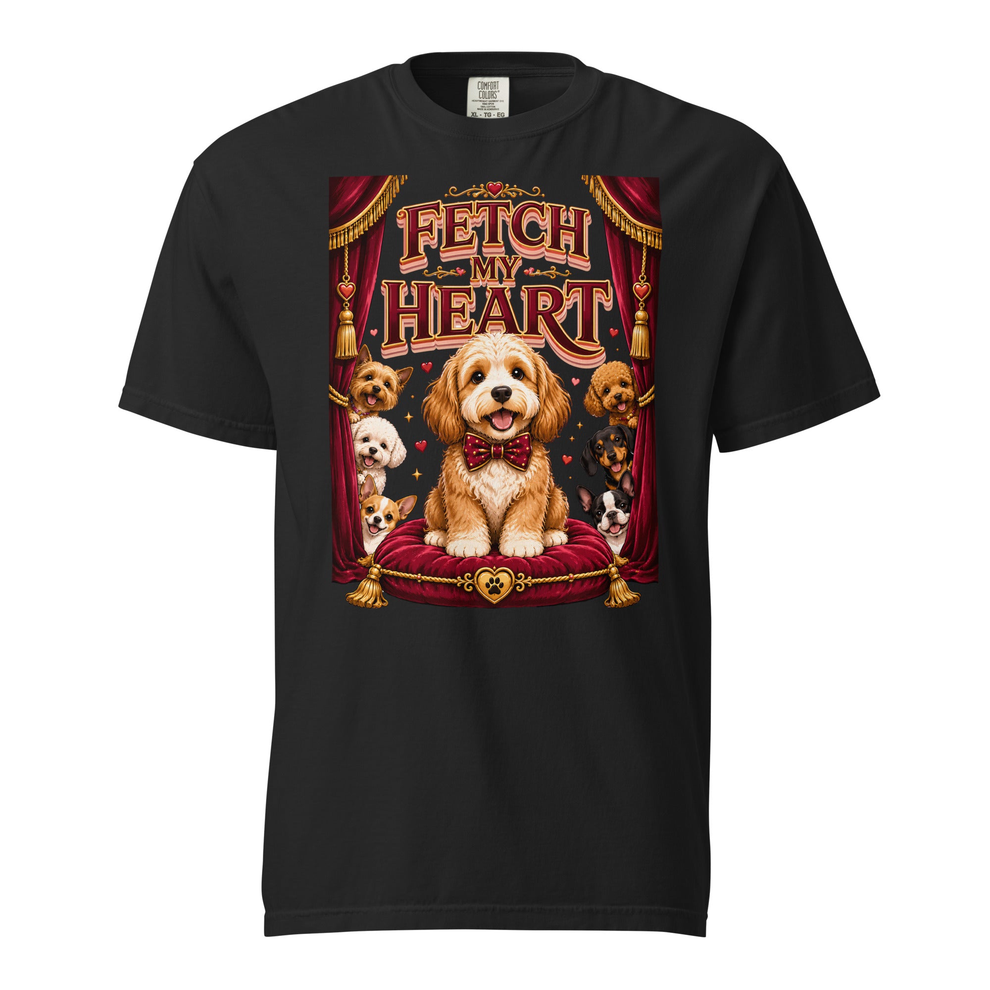 Elite Fetch My Heart - Premium Luxury Dog Lovers Garment-Dyed Heavyweight T-Shirt by printfluence.net