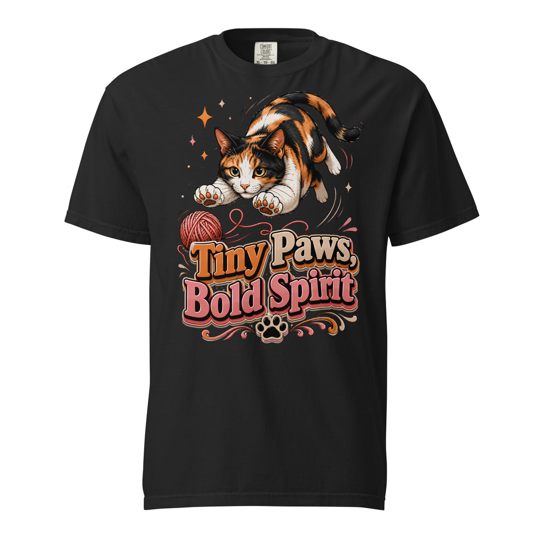 Tiny Paws Bold Spirit Cat Lovers Heavyweight Tee by printfluence.net