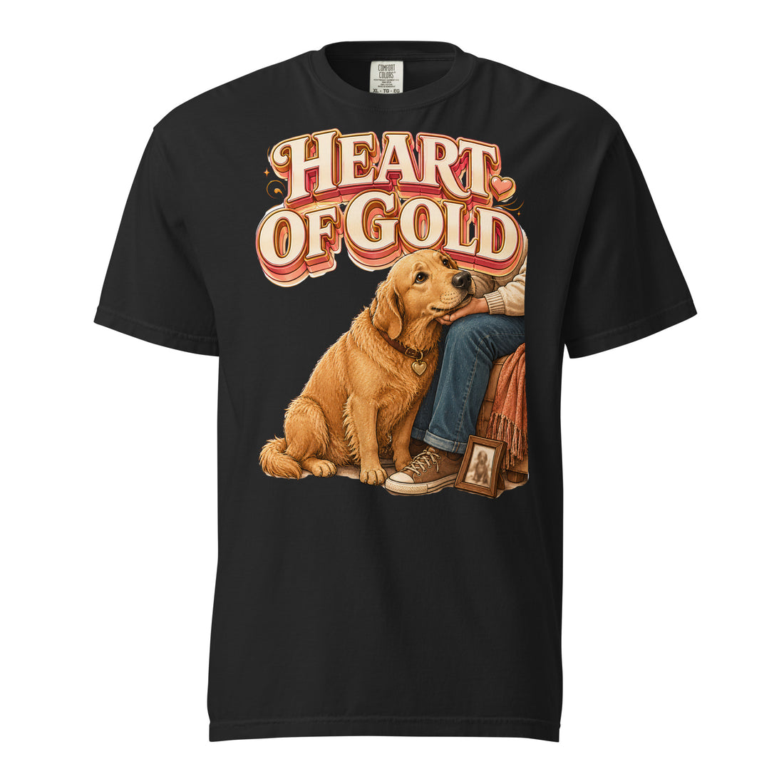 Golden Retriever Lovers Heavyweight Tee - Heart Of Gold by printfluence.net