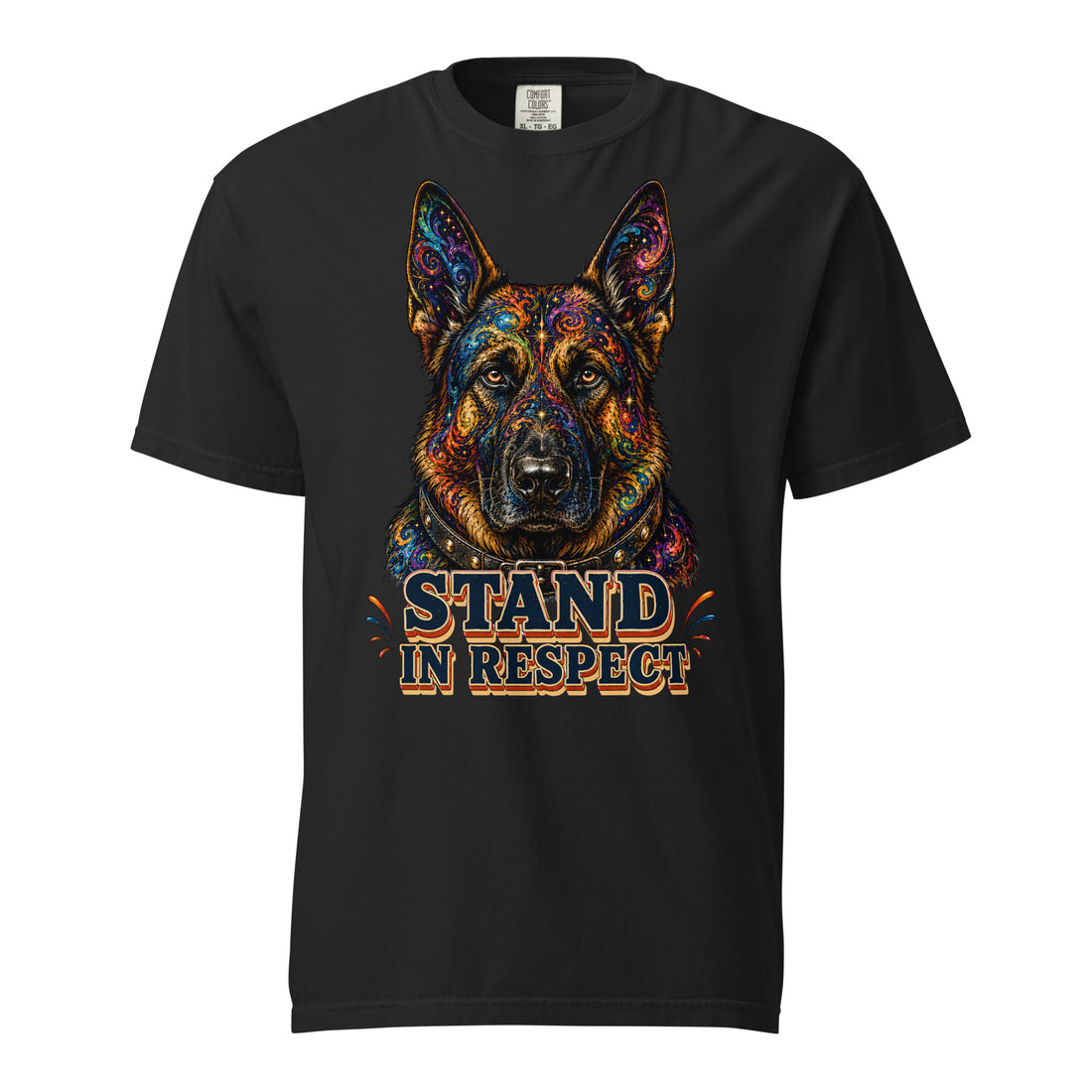 Starry German Shepherd Lovers Heavyweight Tee - Stand In Respect T-1 by printfluence.net