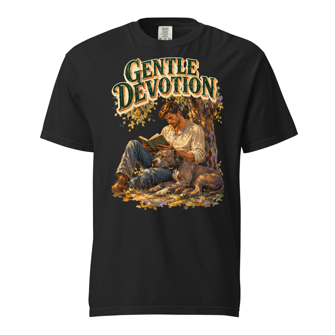 Gentle Devotion Tee - Vintage Pitbull Lovers Garment Dyed T-Shirt T-1 by printfluence.net