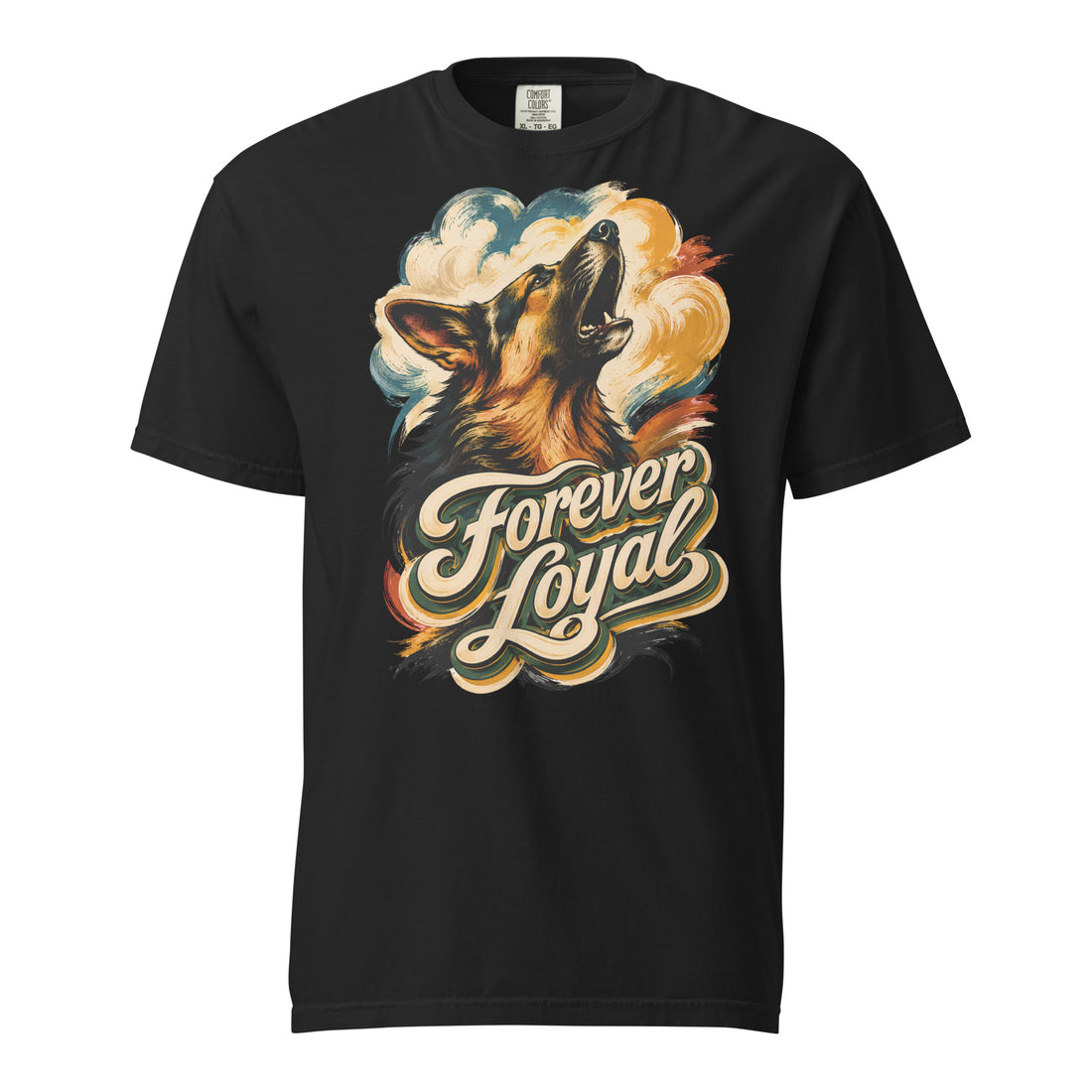 Forever Loyal Graphic Heavyweight T-Shirt | Vintage German Shepherd Unisex Tee T-1 by printfluence.net