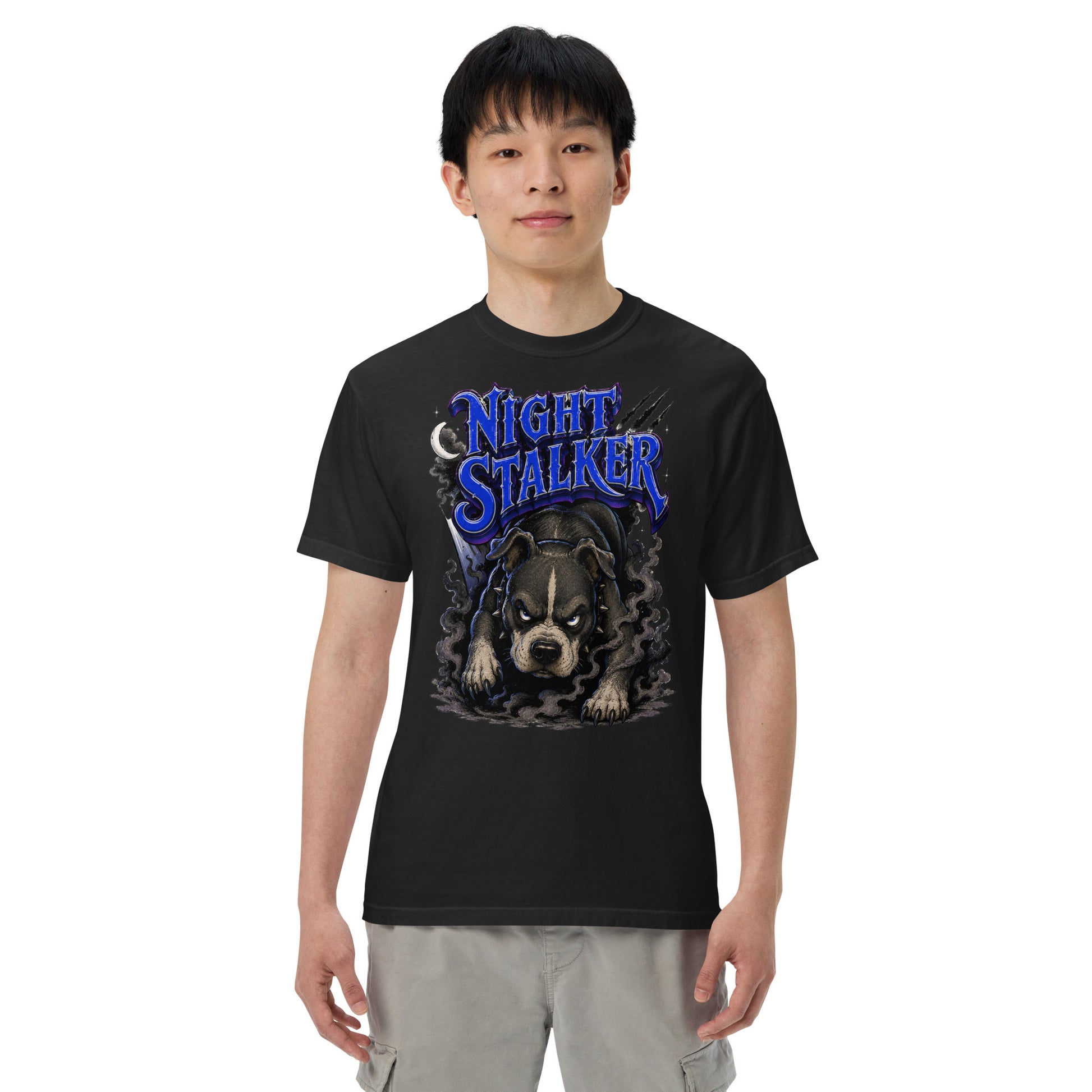 Pitbull Lovers | Unisex Garment-Dyed Heavyweight T-Shirt - Night Stalker by printfluence.net
