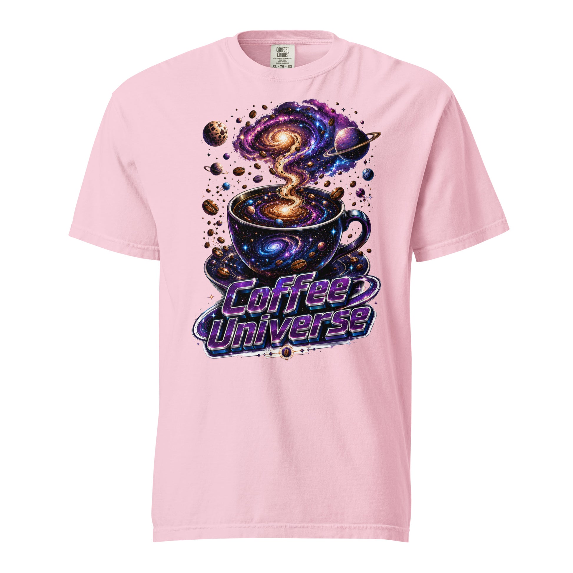 Coffee Lovers Unisex Garment-Dyed Heavyweight T-Shirt Coffee Universe – Cosmic Galaxy & Coffee Bean Graphic Tee by printfluence.net