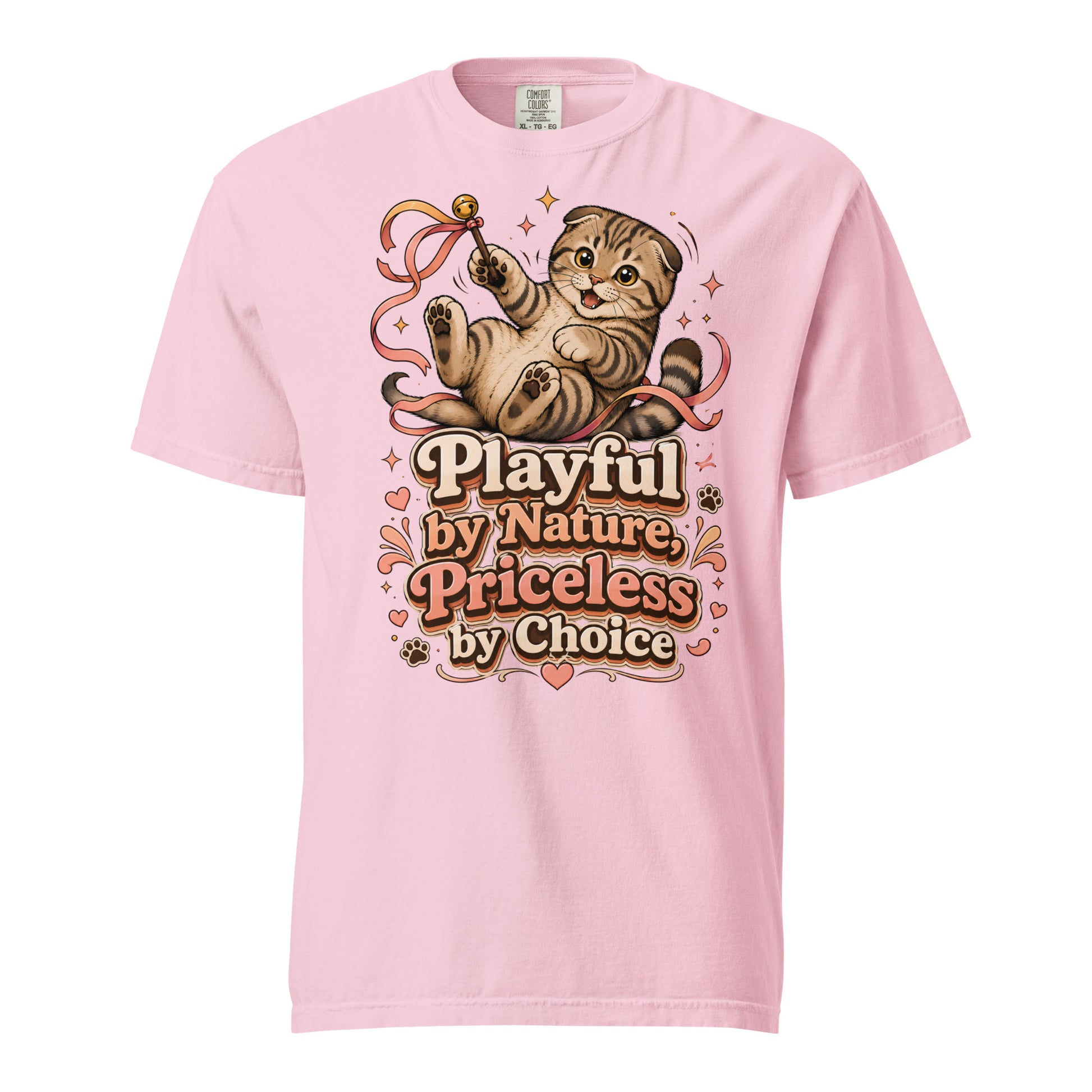 Cat Lovers Unisex Garment-Dyed Heavyweight T-Shirt "Playful by Nature, Priceless by Choice" by printfluence.net