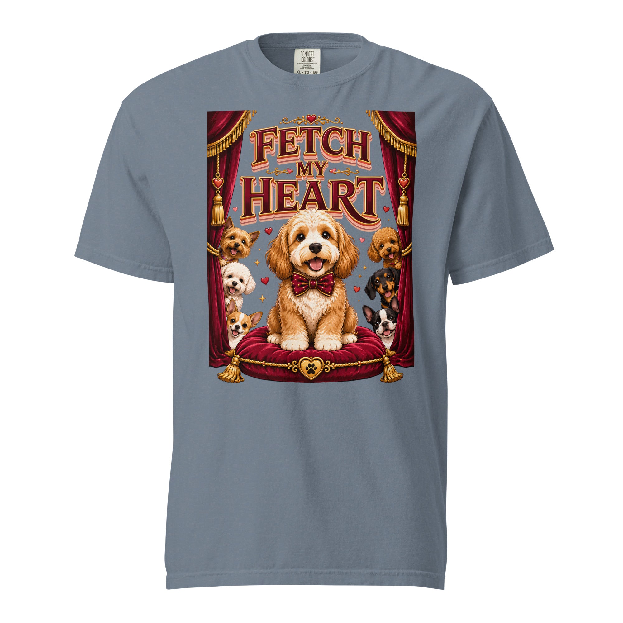 Elite Fetch My Heart - Premium Luxury Dog Lovers Garment-Dyed Heavyweight T-Shirt by printfluence.net