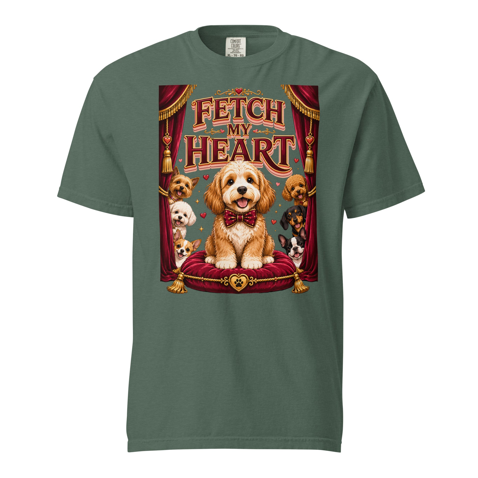 Elite Fetch My Heart - Premium Luxury Dog Lovers Garment-Dyed Heavyweight T-Shirt by printfluence.net
