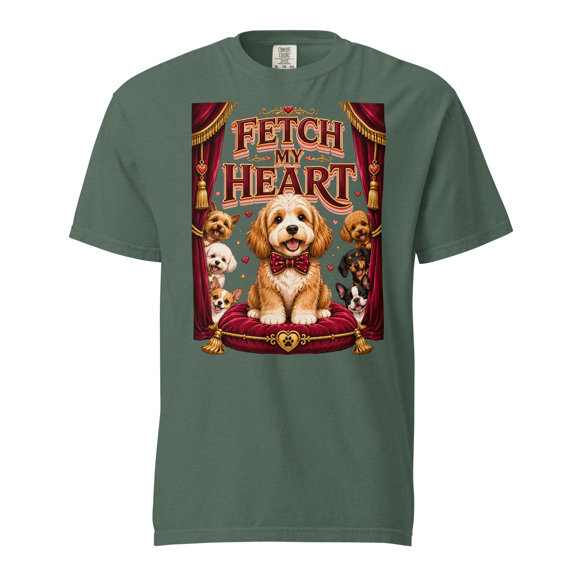 Elite Fetch My Heart - Premium Luxury Dog Lovers Garment-Dyed Heavyweight T-Shirt by printfluence.net